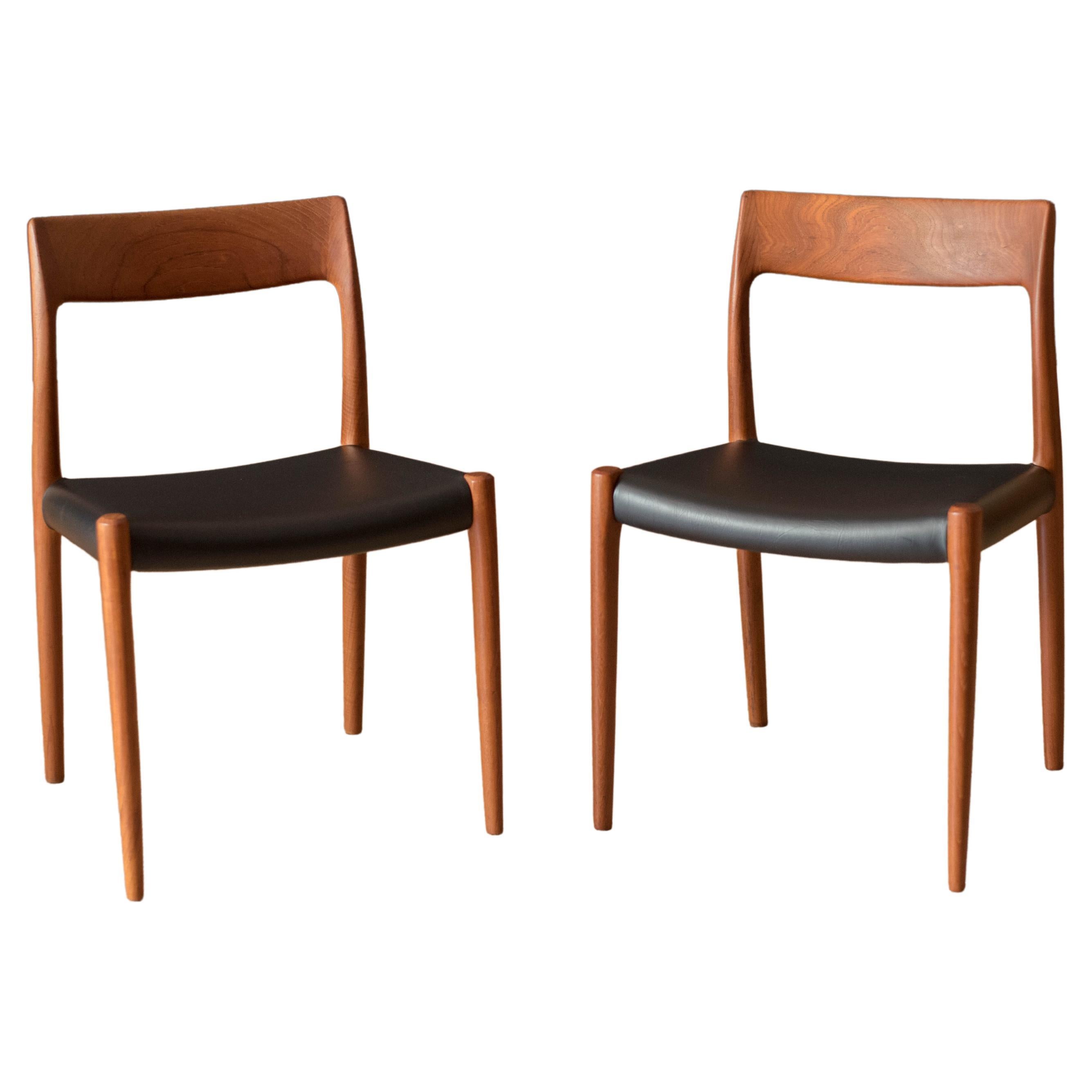 Pair of Vintage Danish Teak Niels Otto Moller Model 77 Dining Chairs