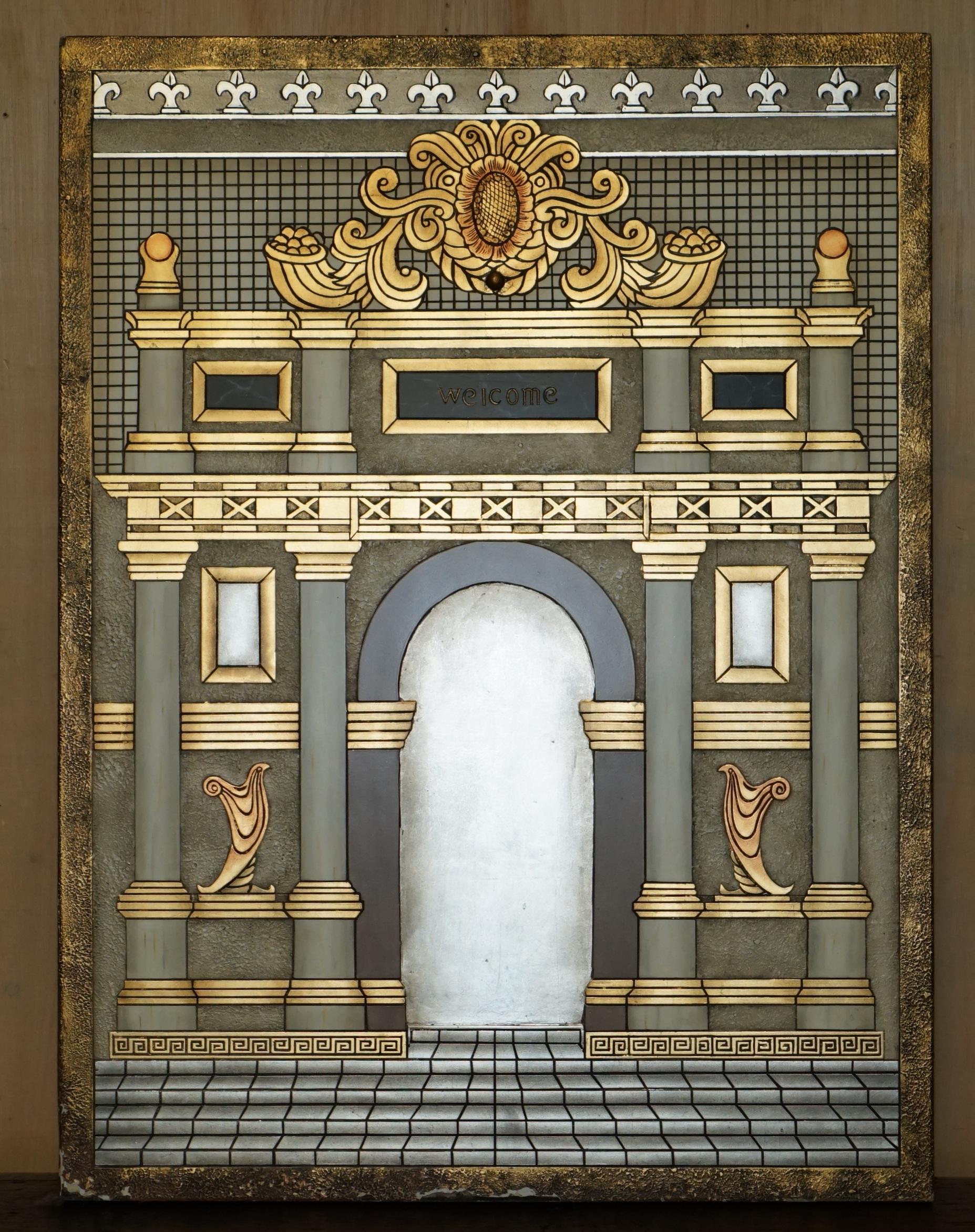 PAIR OF ViNTAGE DAVID LINLEY STYLE MASONIC LODGE PERSPECTIVE 3D WALL PICTURES 2
