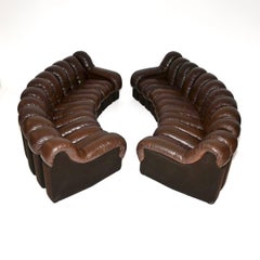 Pair of Vintage De Sede DS-600 Snake Sofas in Leather