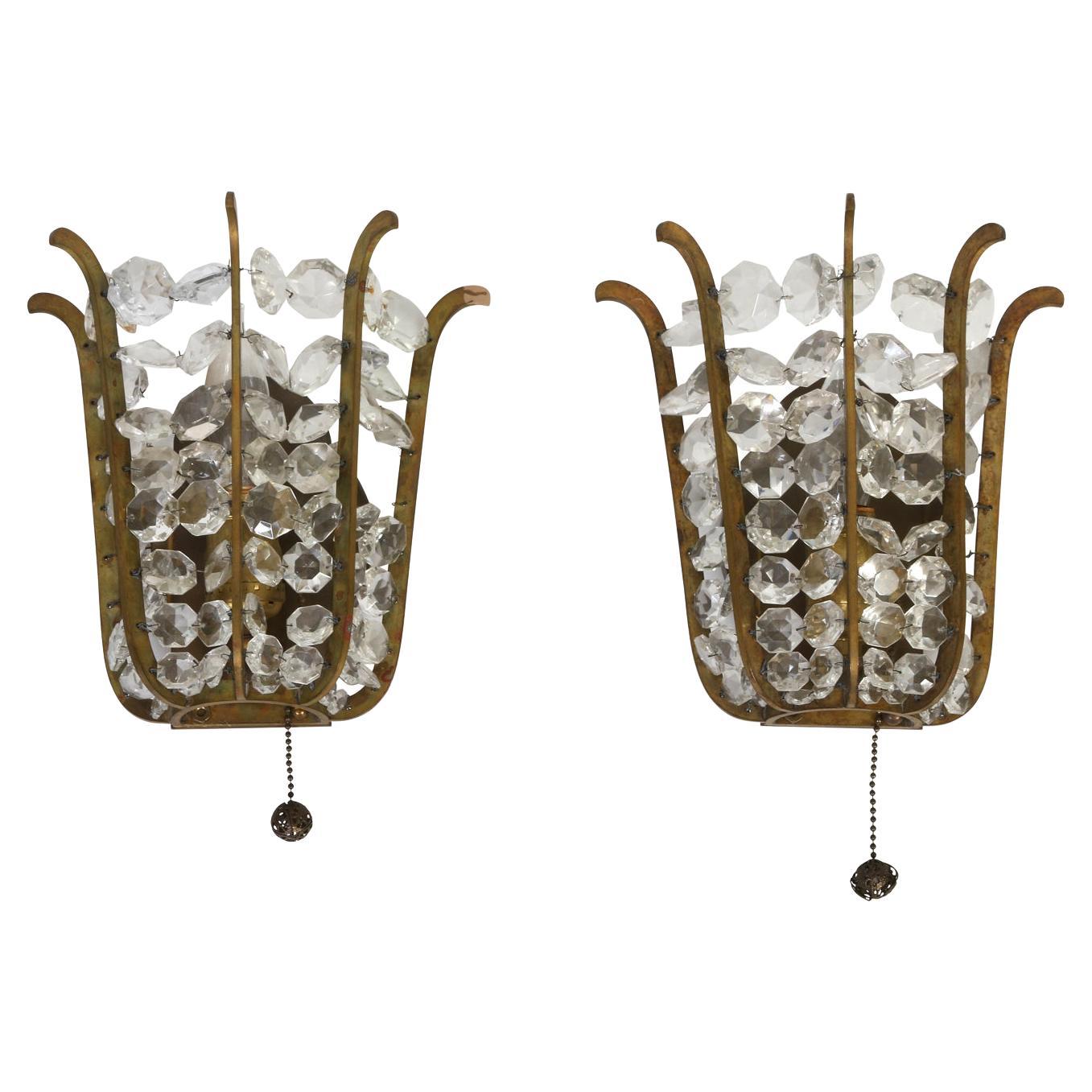 Wall Sconces with Crystals 2 961 For Sale on 1stDibs vintage