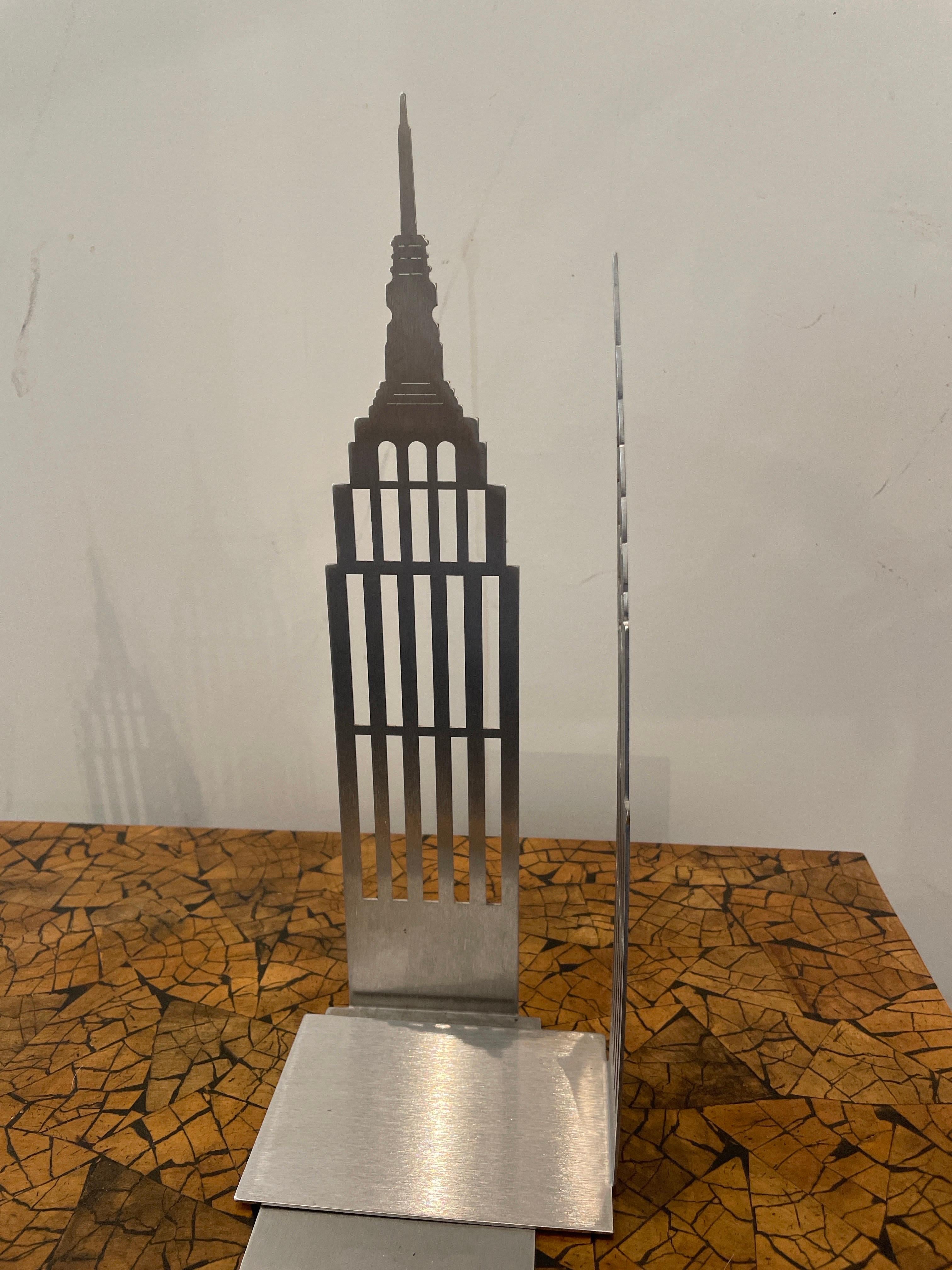 American Pair of Vintage Deco Style Skyscraper Bookends For Sale