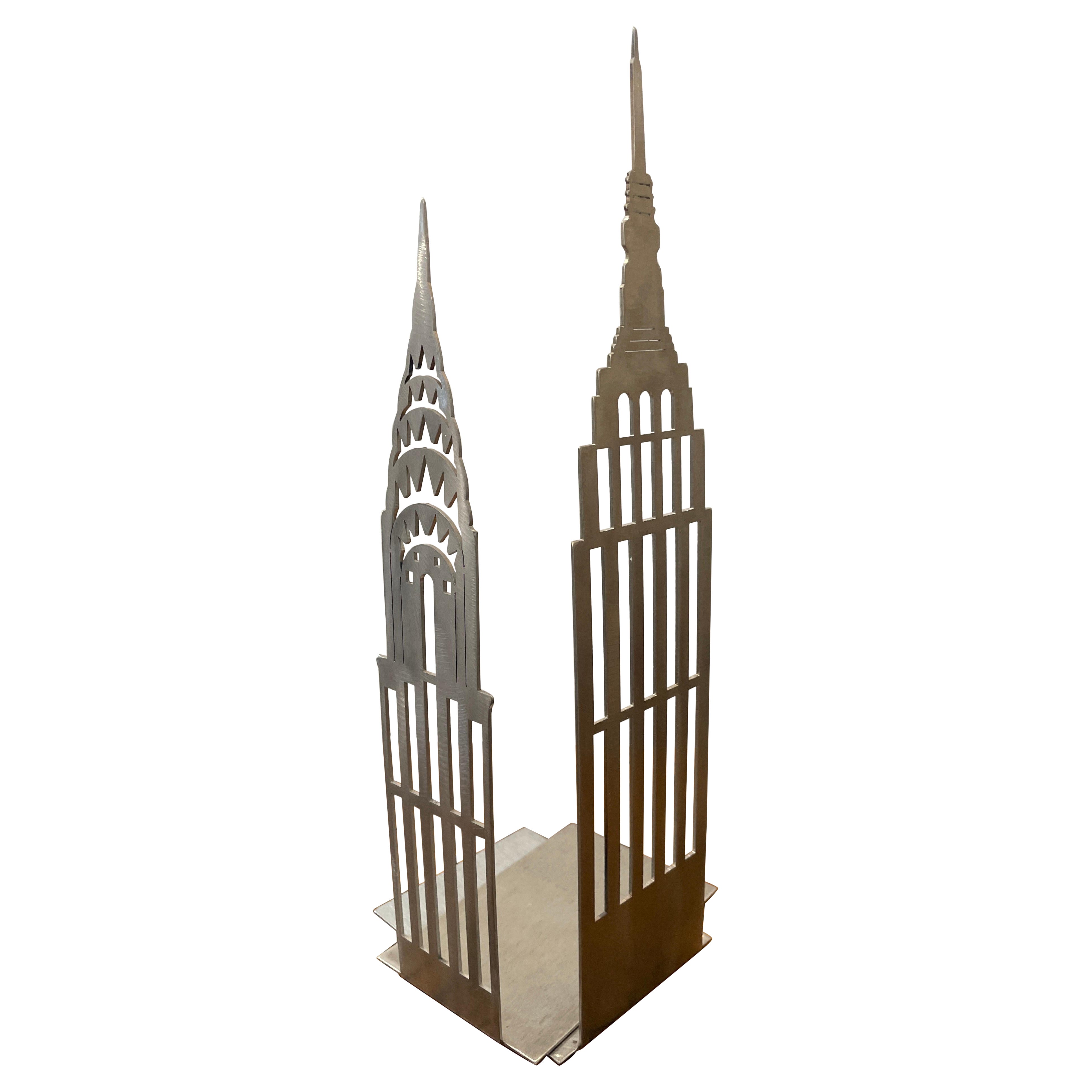 Pair of Vintage Deco Style Skyscraper Bookends For Sale