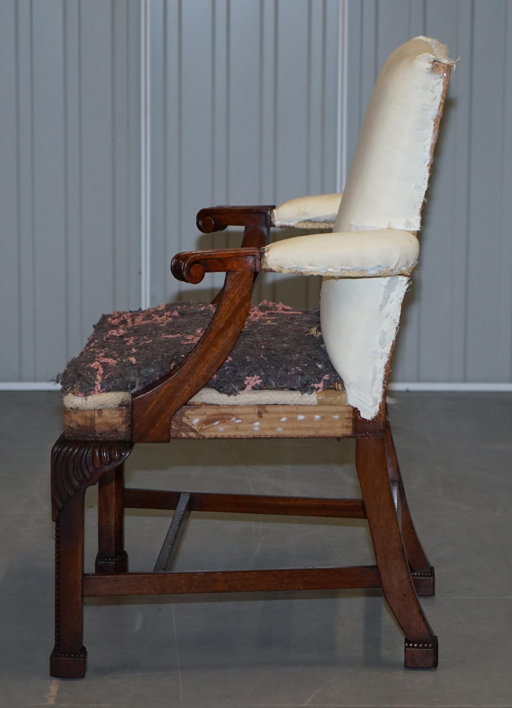 Pair of Vintage Deconstructed Heavily Carved Gainsborough Carver Armchairs 8