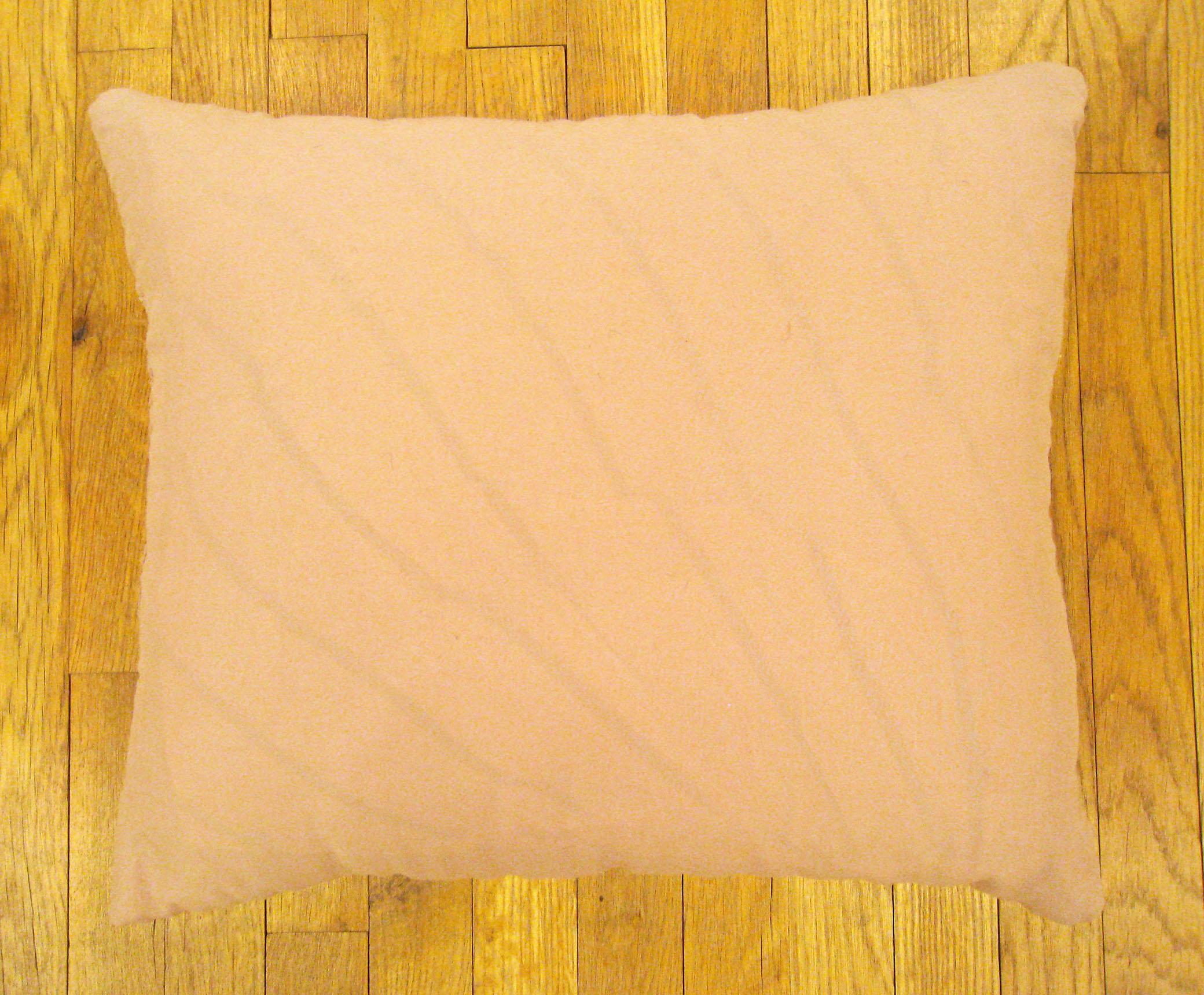 Pair of Vintage Decorative English Needlepoint Pillows, Terracotta Linen Backing 2
