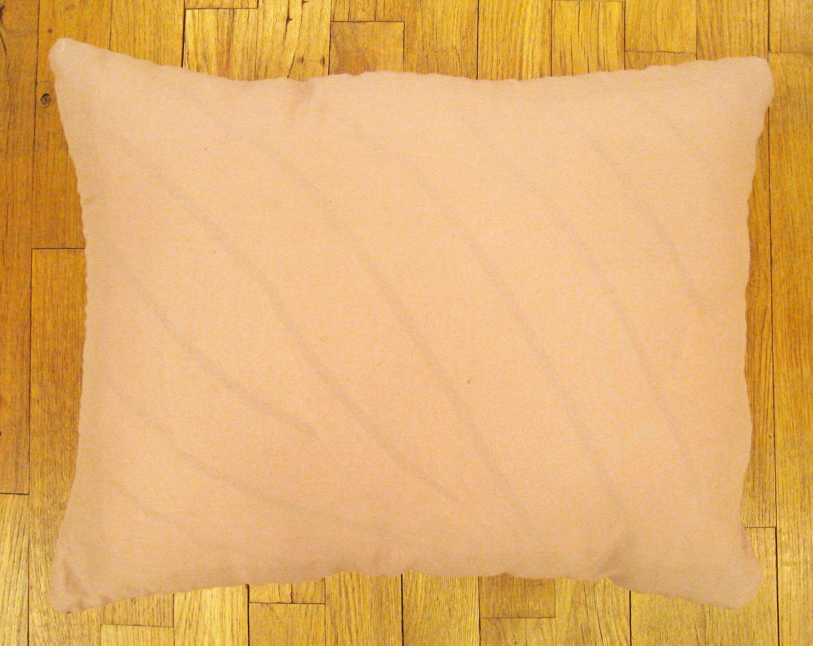 Pair of Vintage Decorative English Needlepoint Pillows, Terracotta Linen Backing 2