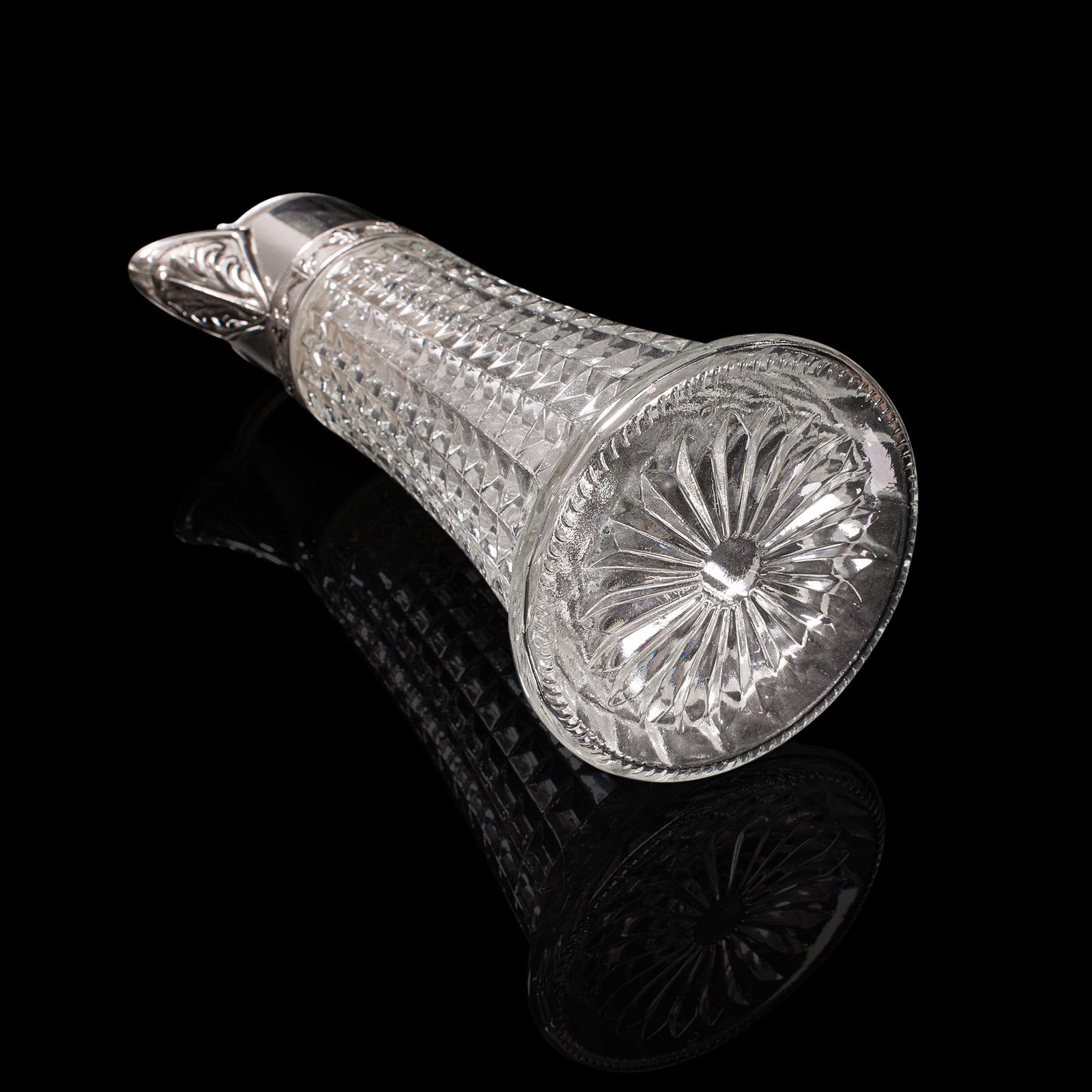Coppia di caraffe decorative d'epoca Ewers, italiane, in vetro, Claret, per servire il vino, 1960 in vendita 6