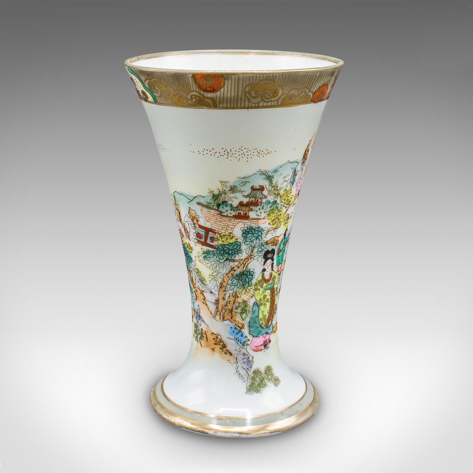 Pair Of Vintage Decorative Flower Vases, Japanese, Ceramic, Noritake, Art Deco In Good Condition For Sale In Hele, Devon, GB