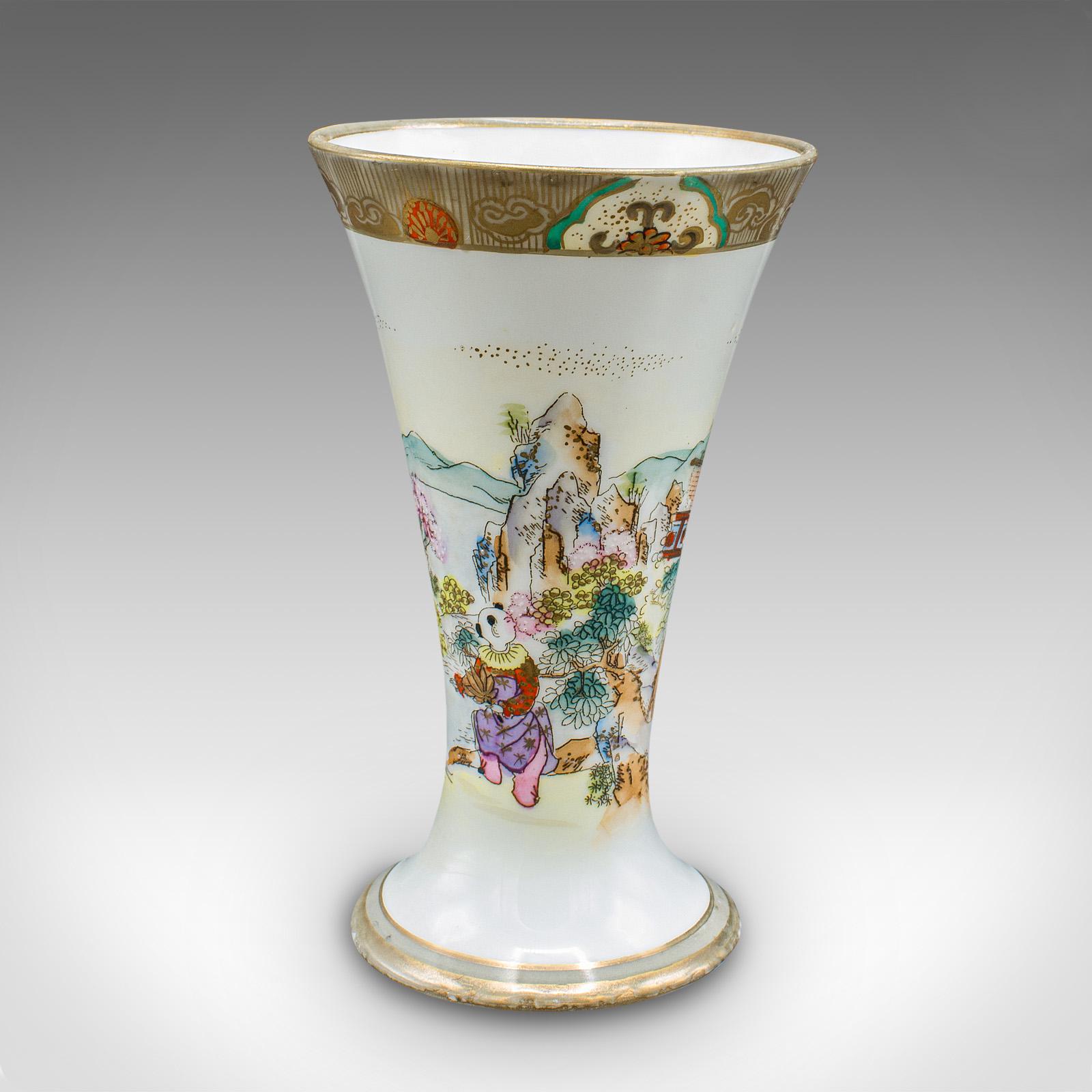 20th Century Pair Of Vintage Decorative Flower Vases, Japanese, Ceramic, Noritake, Art Deco For Sale