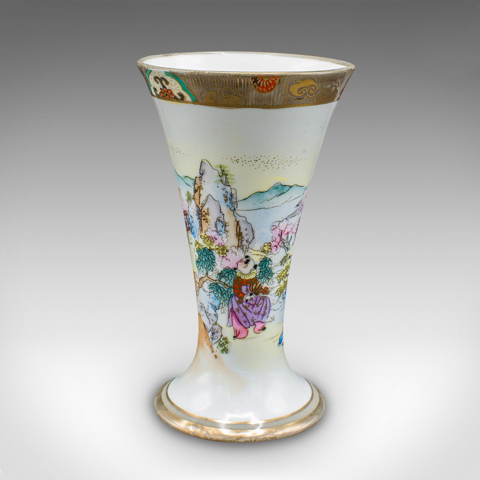 Pair Of Vintage Decorative Flower Vases, Japanese, Ceramic, Noritake, Art Deco For Sale 3