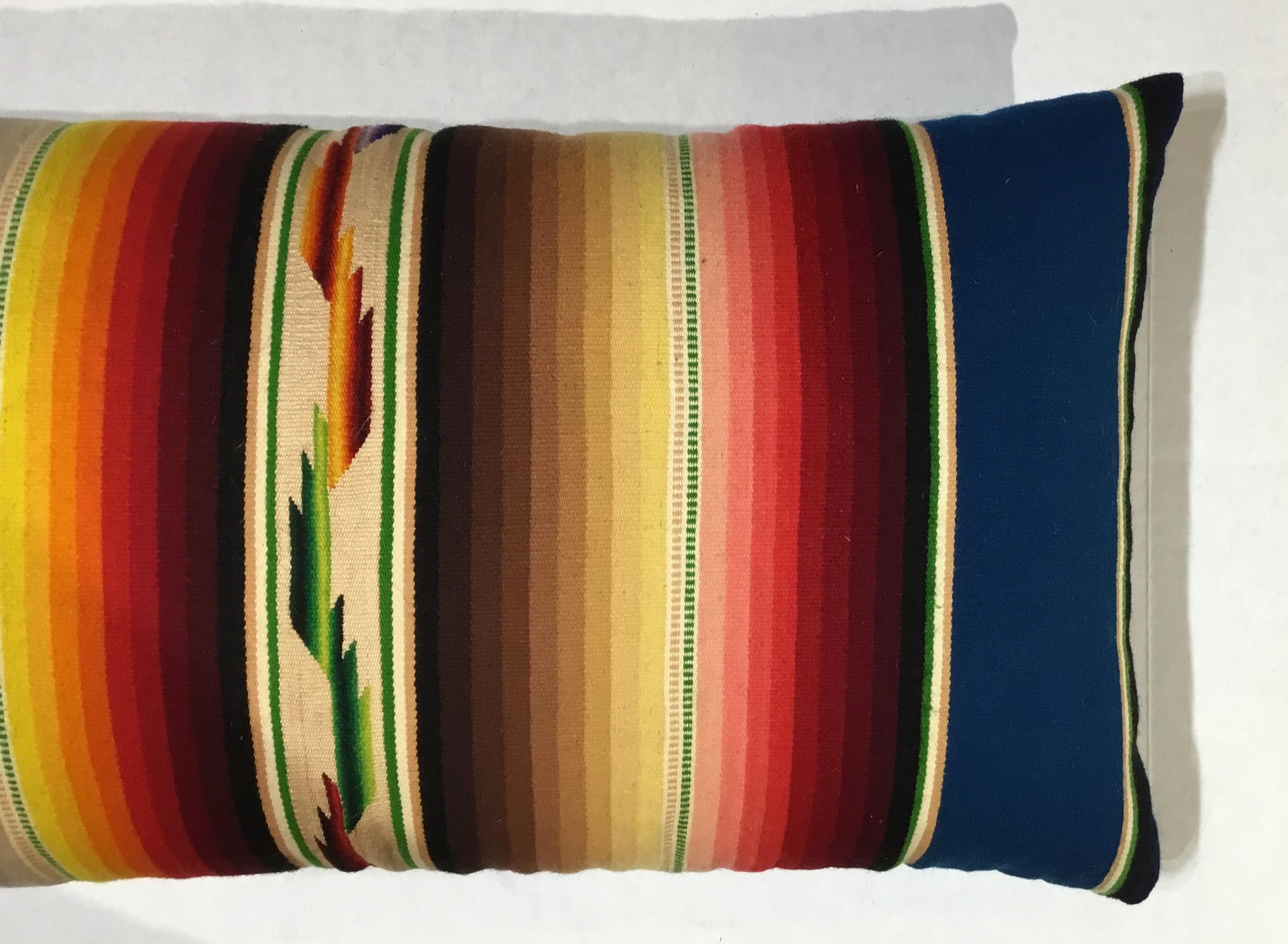 Wool Pair of Vintage Decorative Saltillo Blanket Pillows