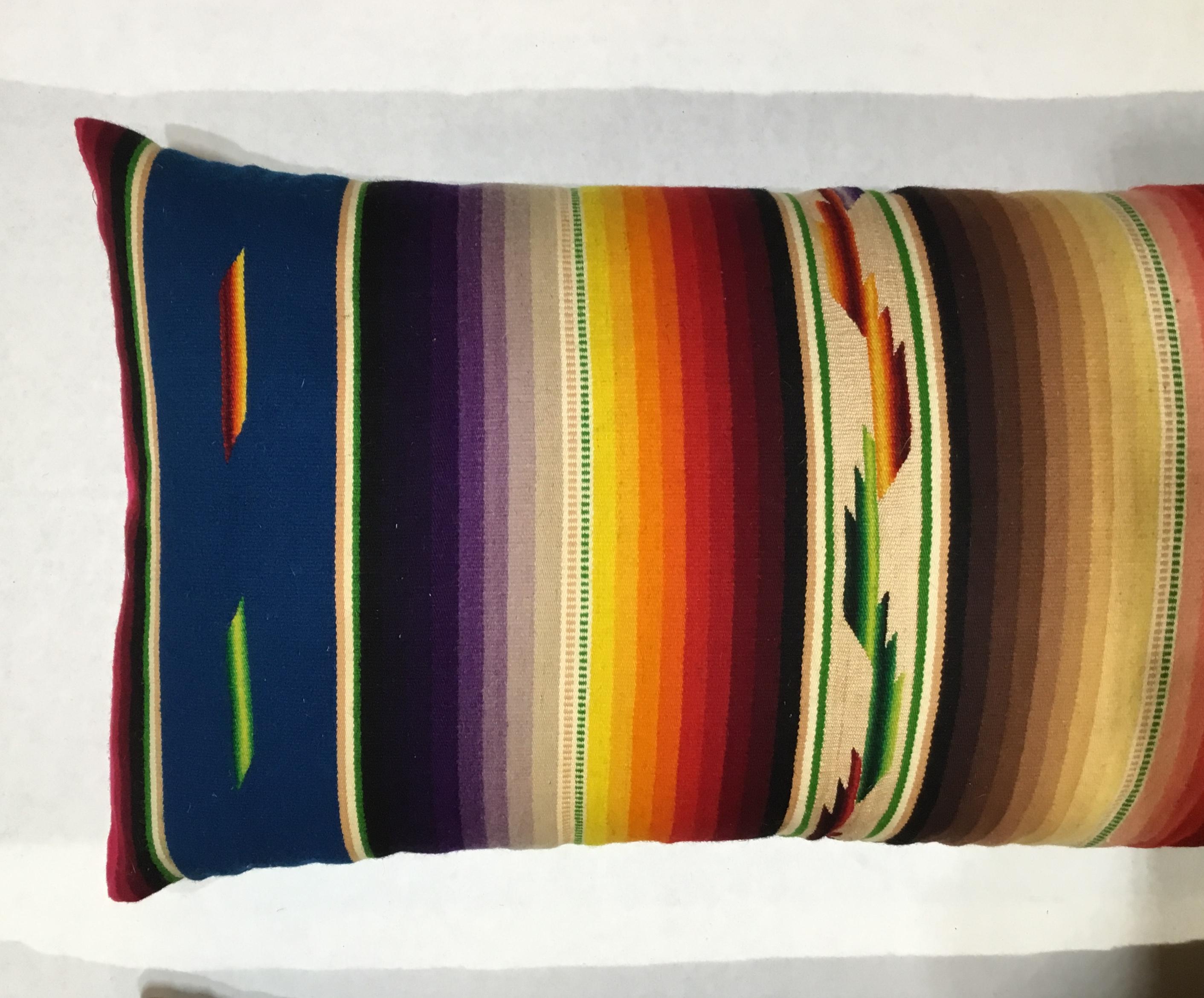 Pair of Vintage Decorative Saltillo Blanket Pillows 1