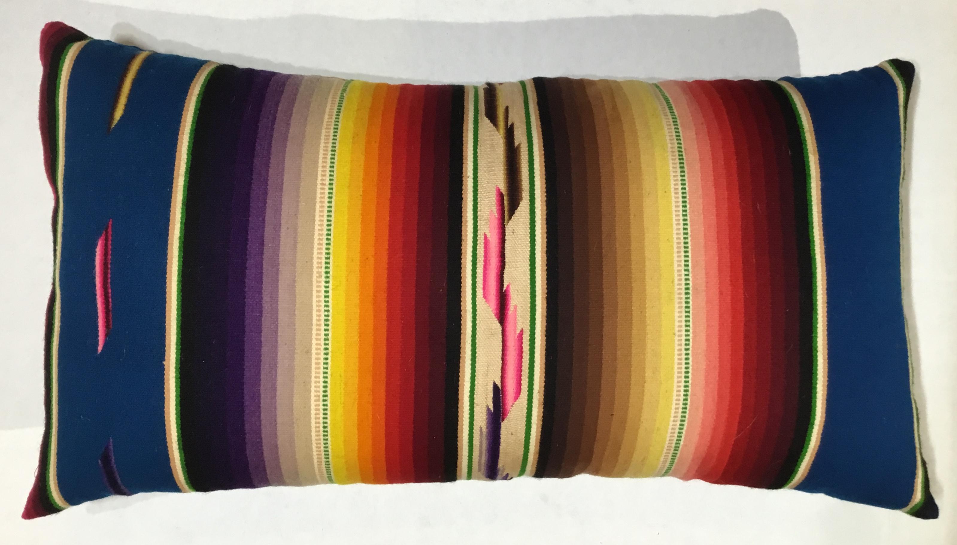 Pair of Vintage Decorative Saltillo Blanket Pillows 2