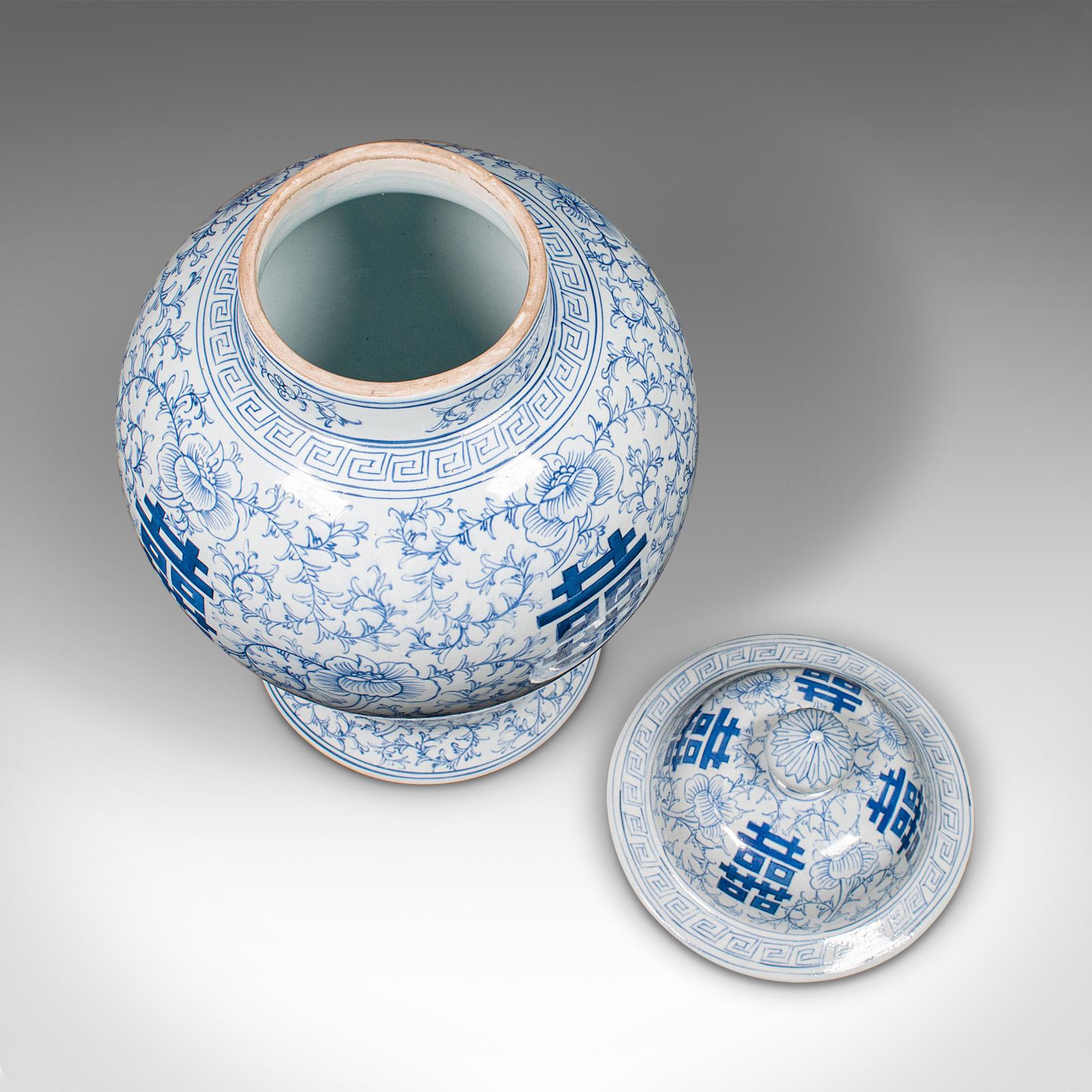 Dekorative Vintage-Vasen, chinesisch, Keramik, Blumenurne, Art déco, um 1940, Paar im Angebot 6