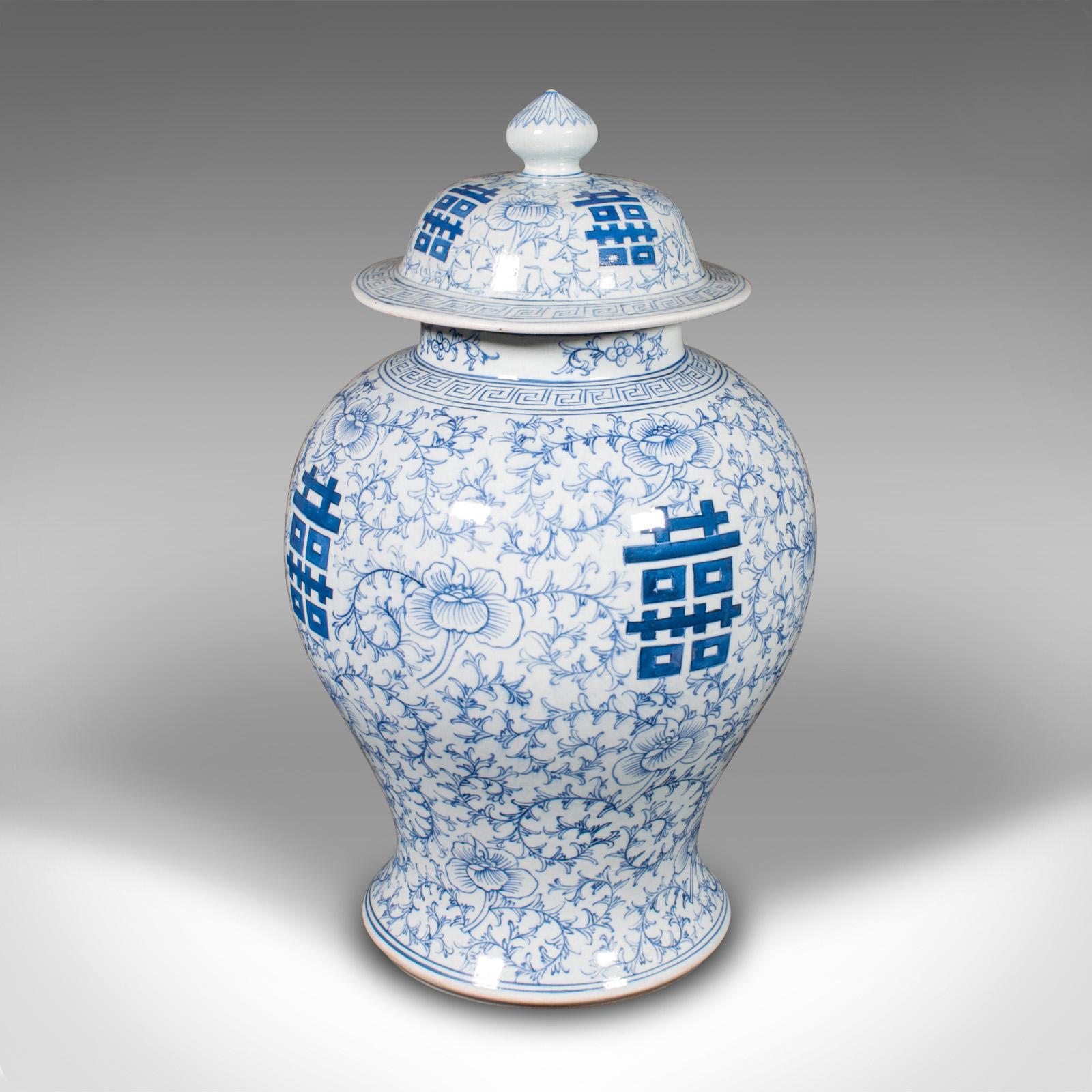 20th Century Pair Of Vintage Decorative Vases, Chinese, Ceramic, Flower Urn, Art Deco, C.1940 For Sale