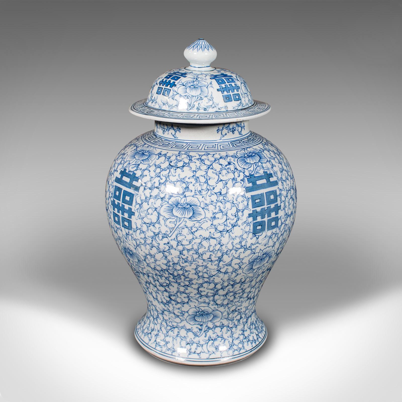 Pair Of Vintage Decorative Vases, Chinese, Ceramic, Flower Urn, Art Deco, C.1940 For Sale 2