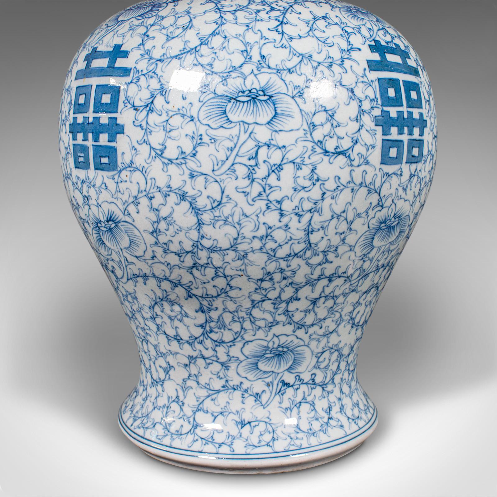 Dekorative Vintage-Vasen, chinesisch, Keramik, Blumenurne, Art déco, um 1940, Paar im Angebot 4