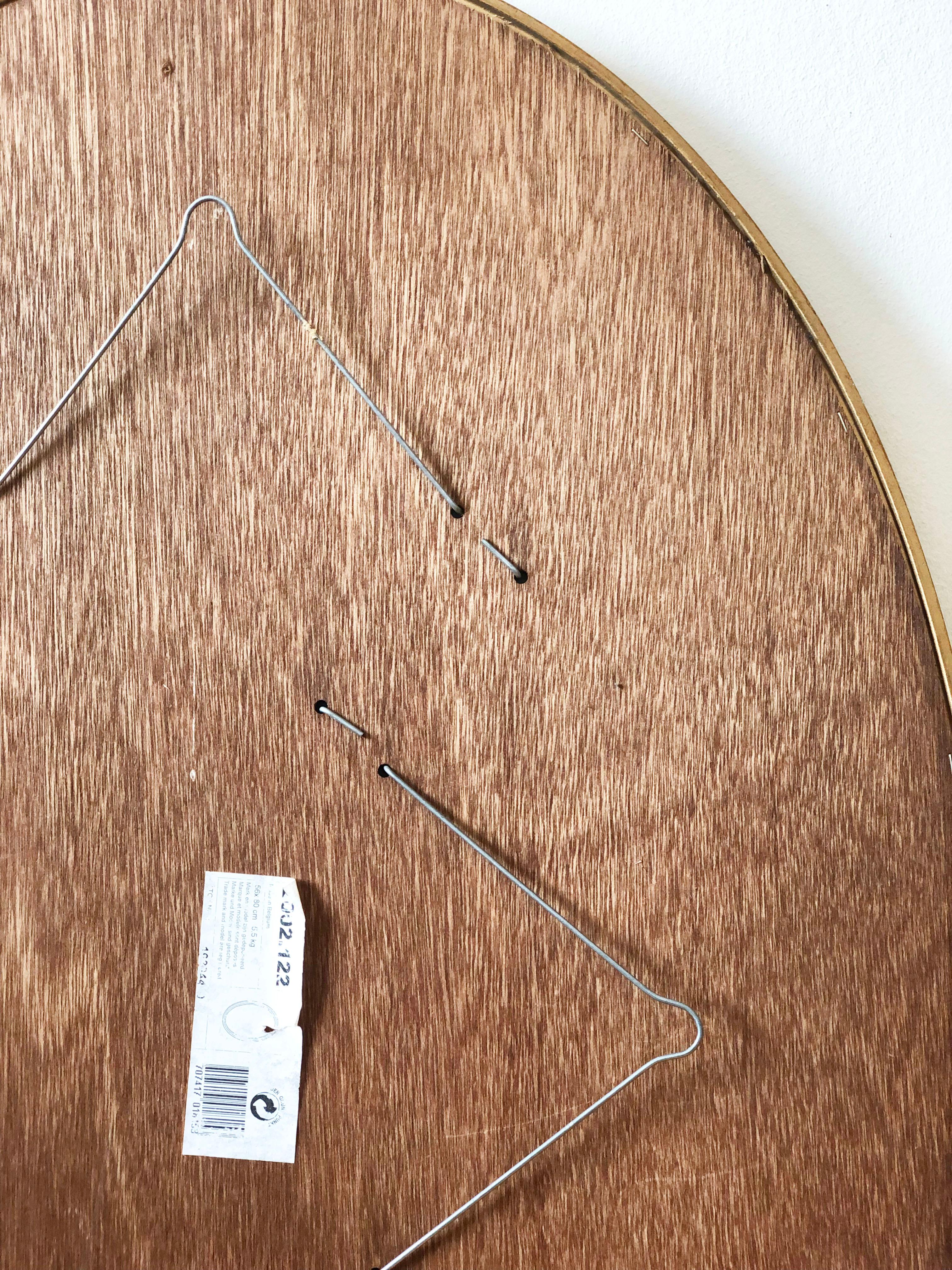 Coppia di specchi ovali d'epoca Deknudt in legno dorato Hollywood Regency Belgio in vendita 6