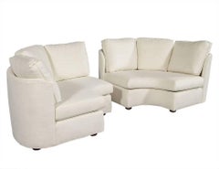 Pair of Vintage Demilune Sofas