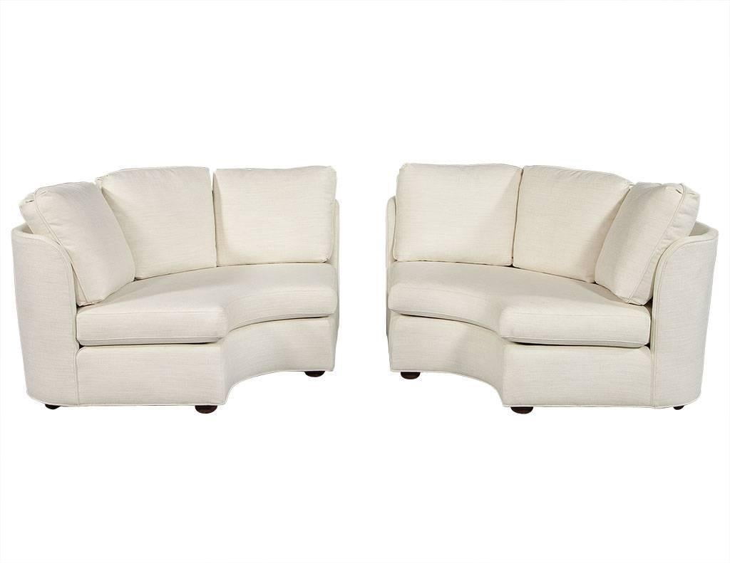 Pair of Vintage Demilune Sofas 2