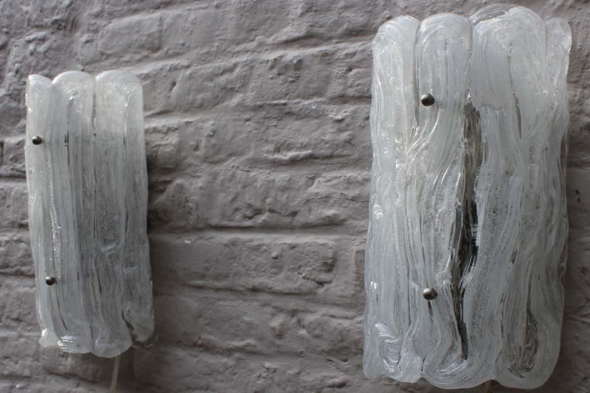 Pair of Vintage Design Murano Glass Wall Lights / Sconces by Egon Hillebrand For Sale 5