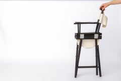 Pair of Vintage Director’s Chairs, 1970s Folding Chairs, Black Beech Wood