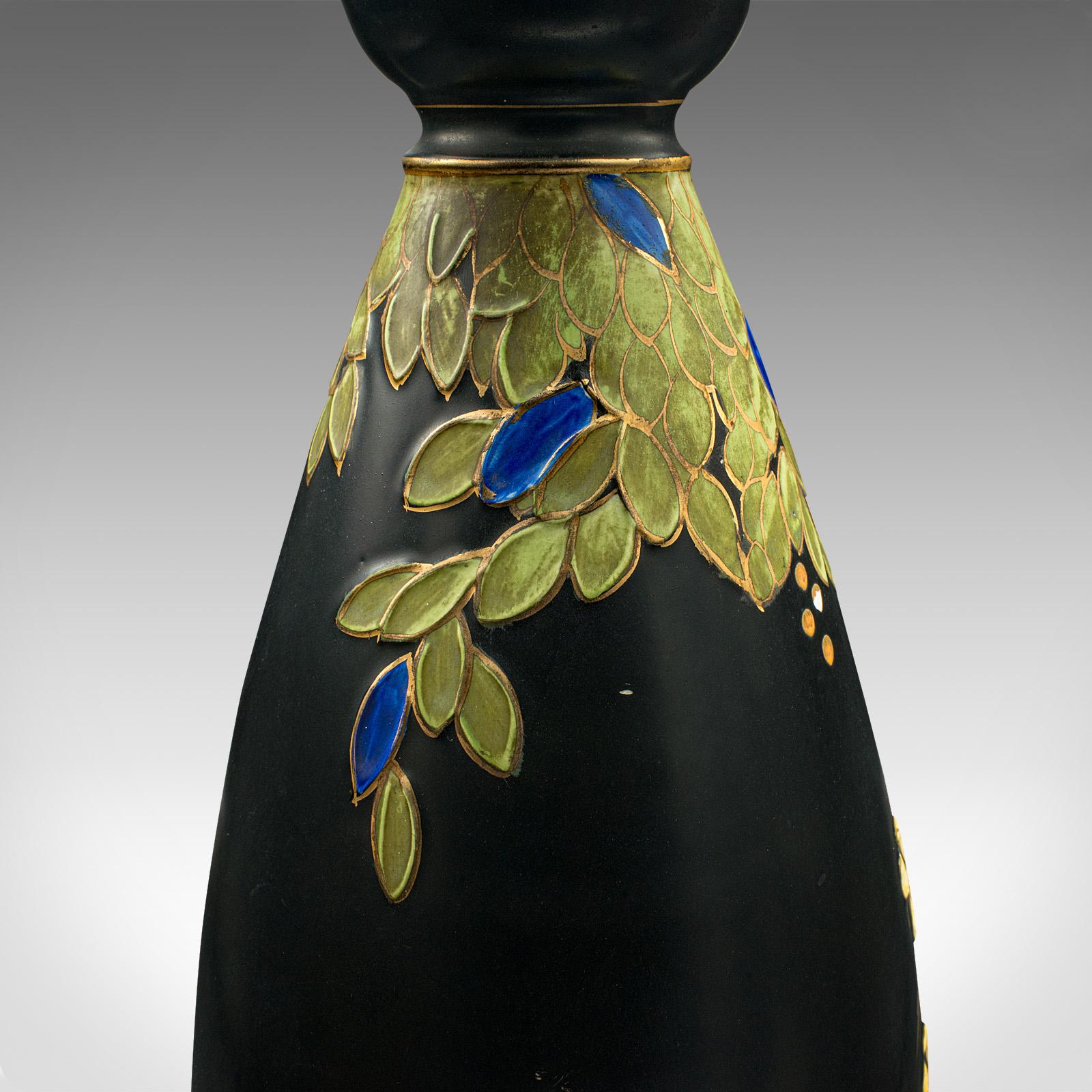 Paire de vases d'exposition vintage, anglais, finition satinée, Kingfisher, Art Deco, 1930 en vente 4
