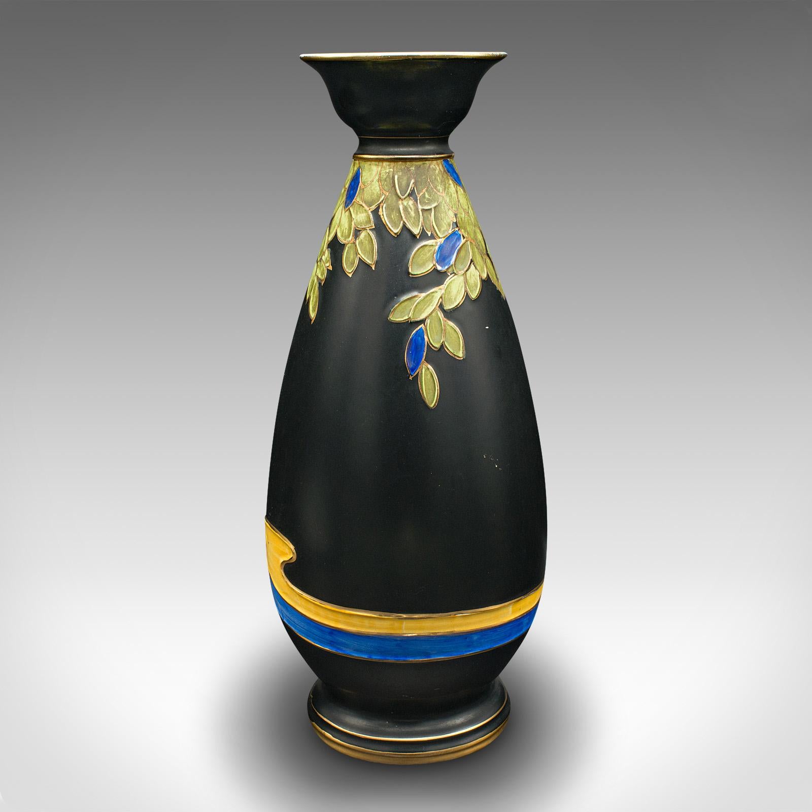 Ceramic Pair Of Vintage Display Vases, English, Satin Finish, Kingfisher, Art Deco, 1930 For Sale