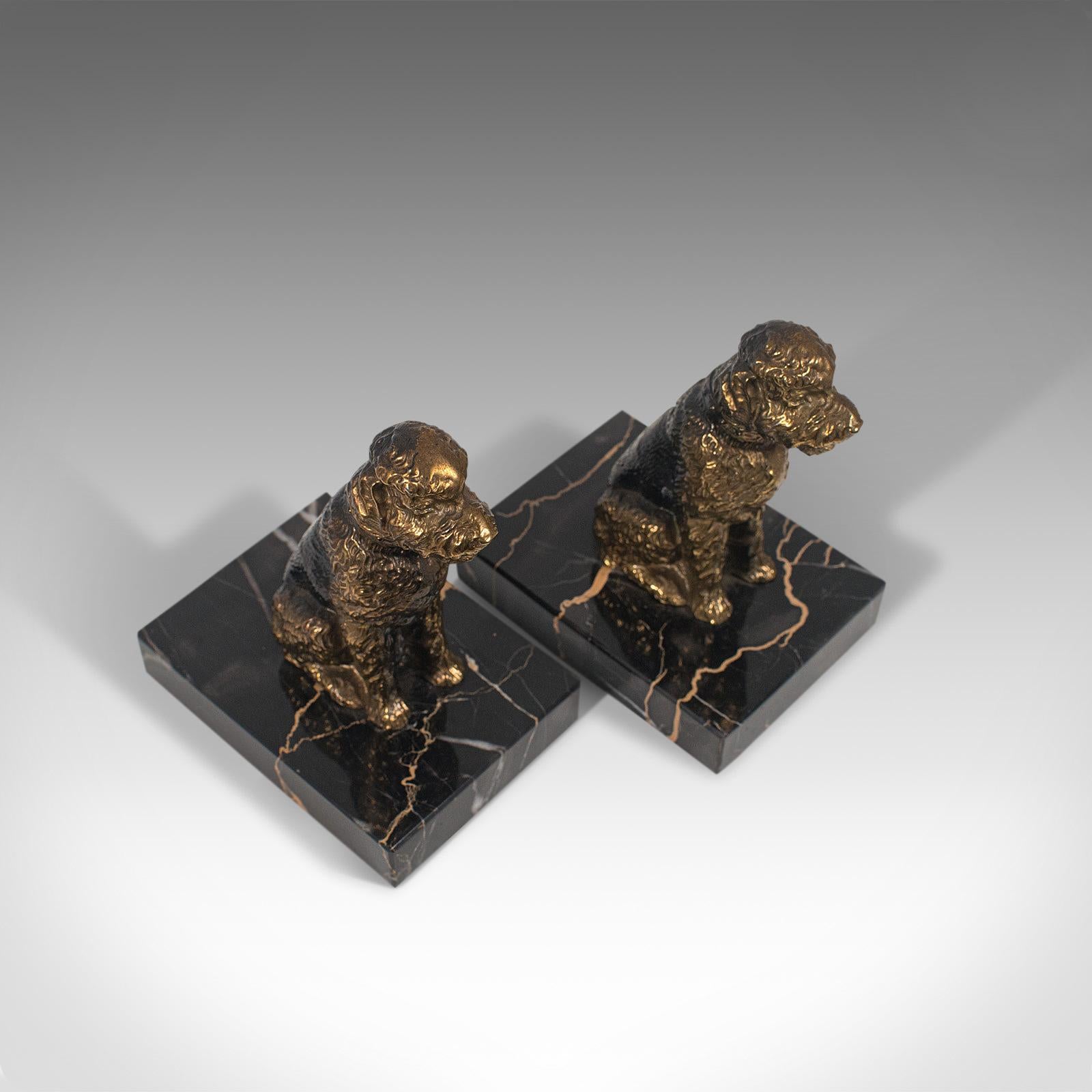 Pair of Vintage Dog Figures, English, Gilt Metal, Airedale Terrier, circa 1980 In Good Condition For Sale In Hele, Devon, GB