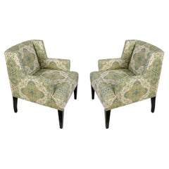 Pair of Vintage Donghia Chairs in Medallion Paisley Upholstery