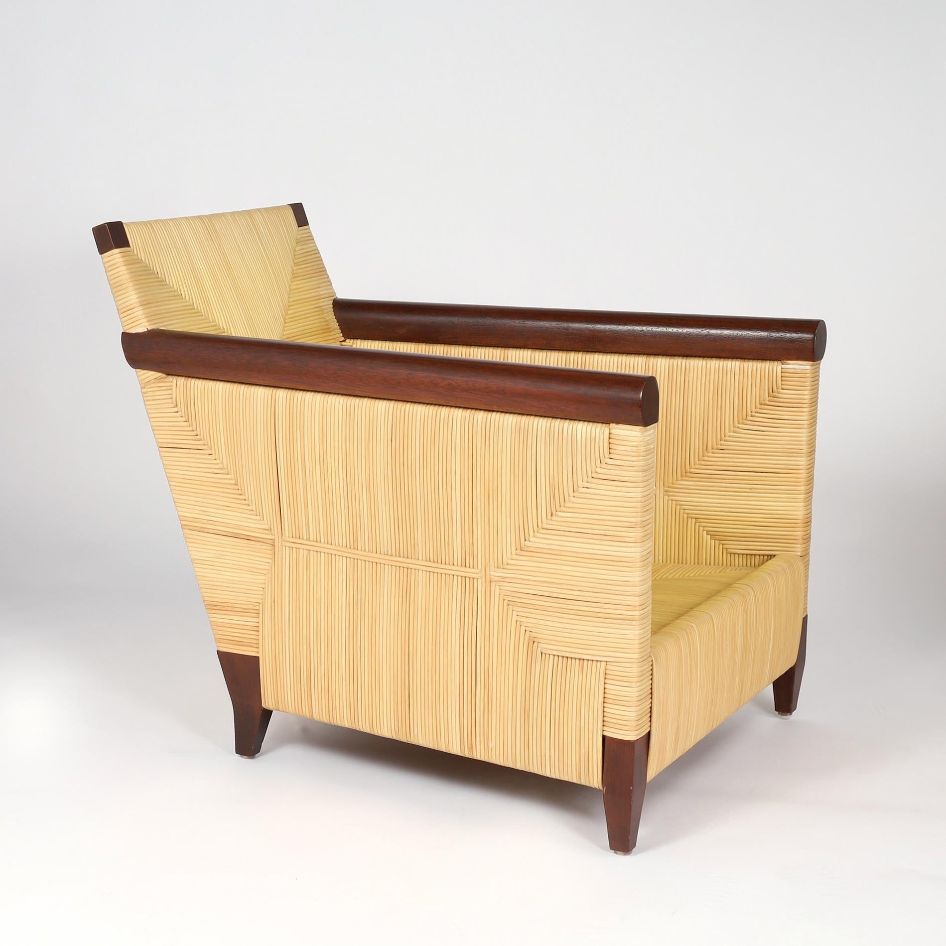 Pareja de sillas Donghia Club Vintage diseñadas por John Hutton Estadounidense en venta