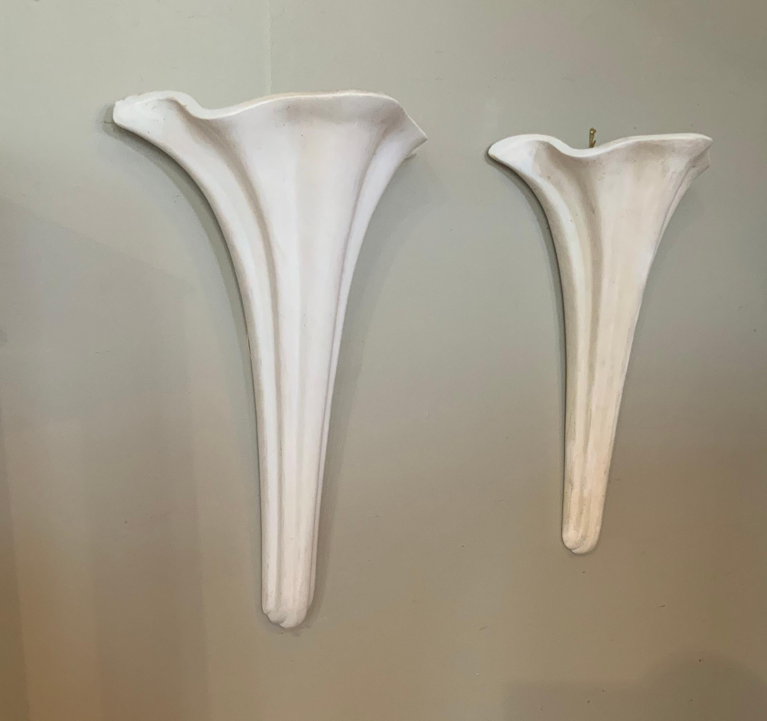 American Pair of Vintage Draped Plaster Sconces by Richard Etts