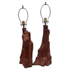 Pair of Vintage Drift Wood Lamps