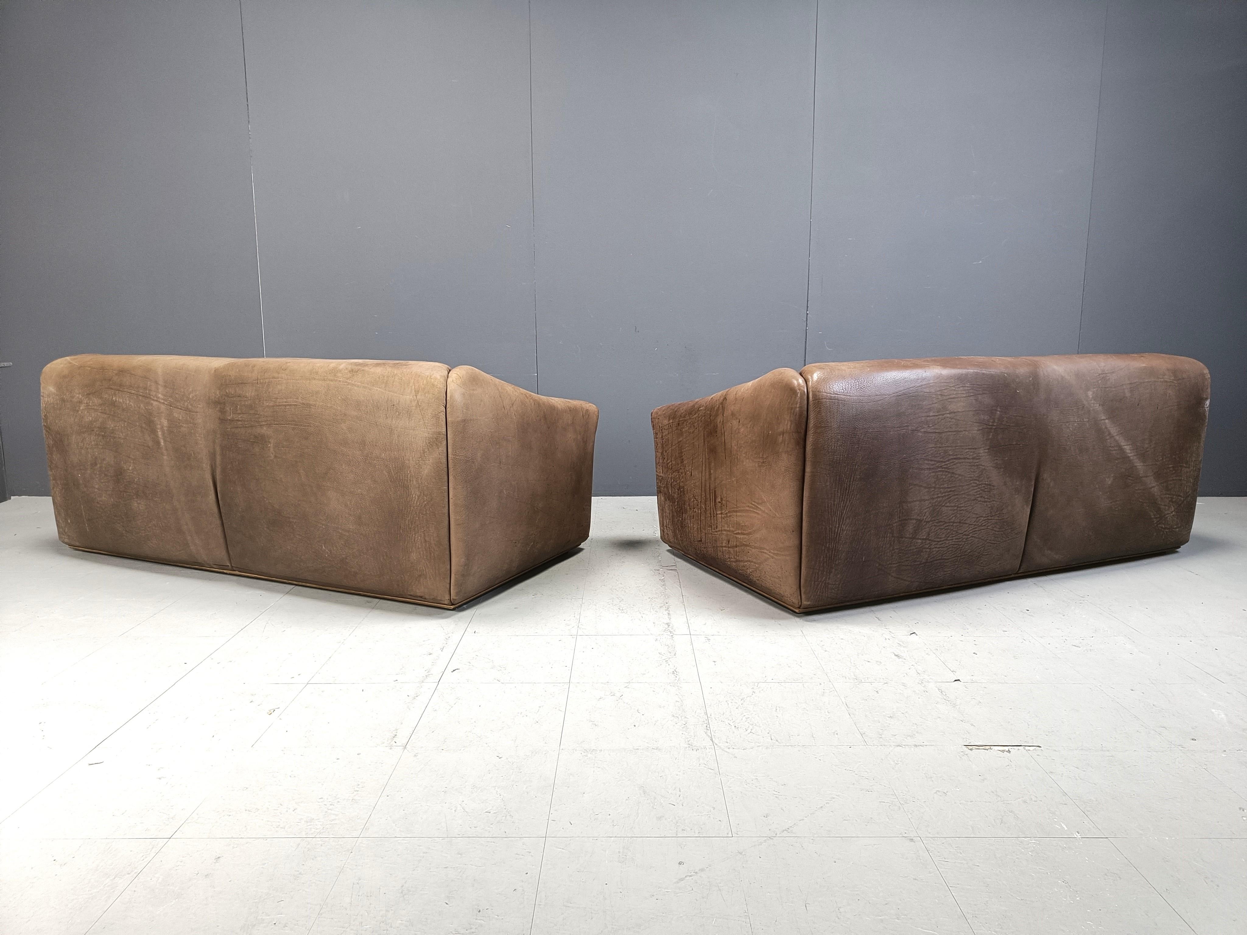 Pair of vintage DS47 sofa by Desede, 1970s 3