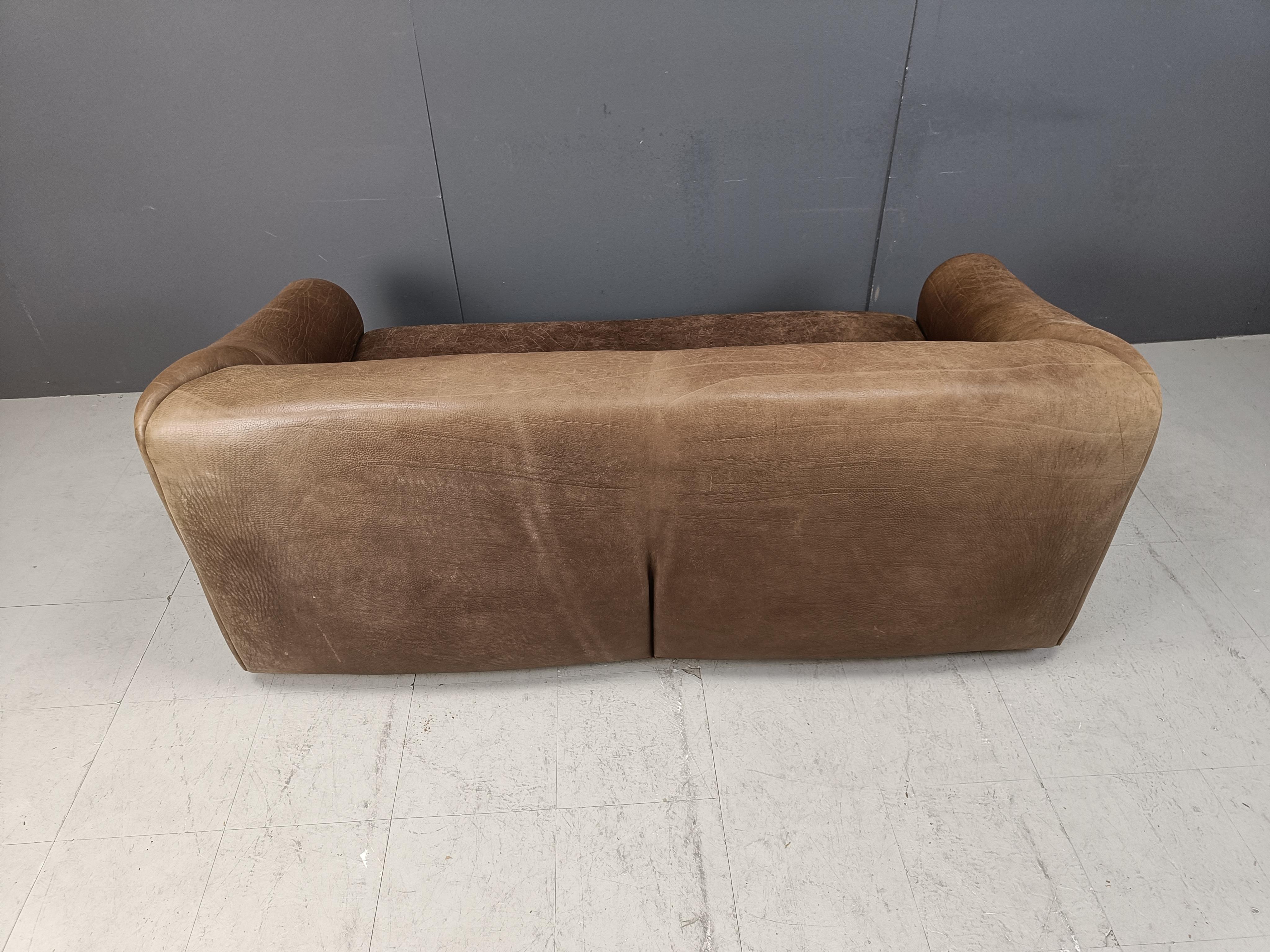 Pair of vintage DS47 sofa by Desede, 1970s 8