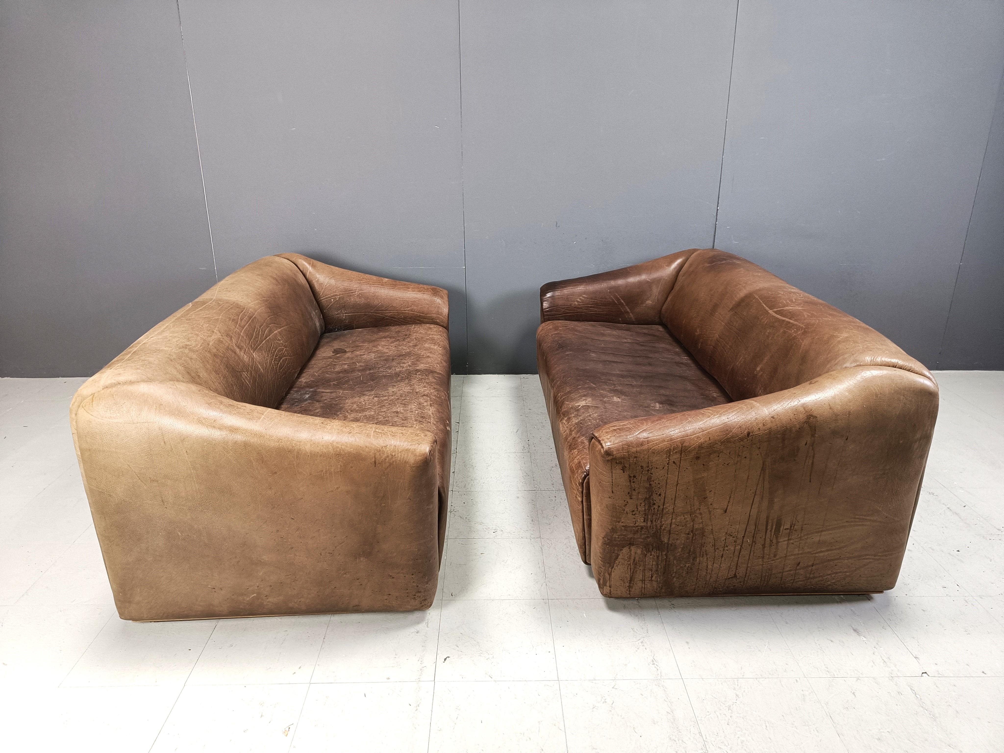 Late 20th Century Pair of vintage DS47 sofa by Desede, 1970s
