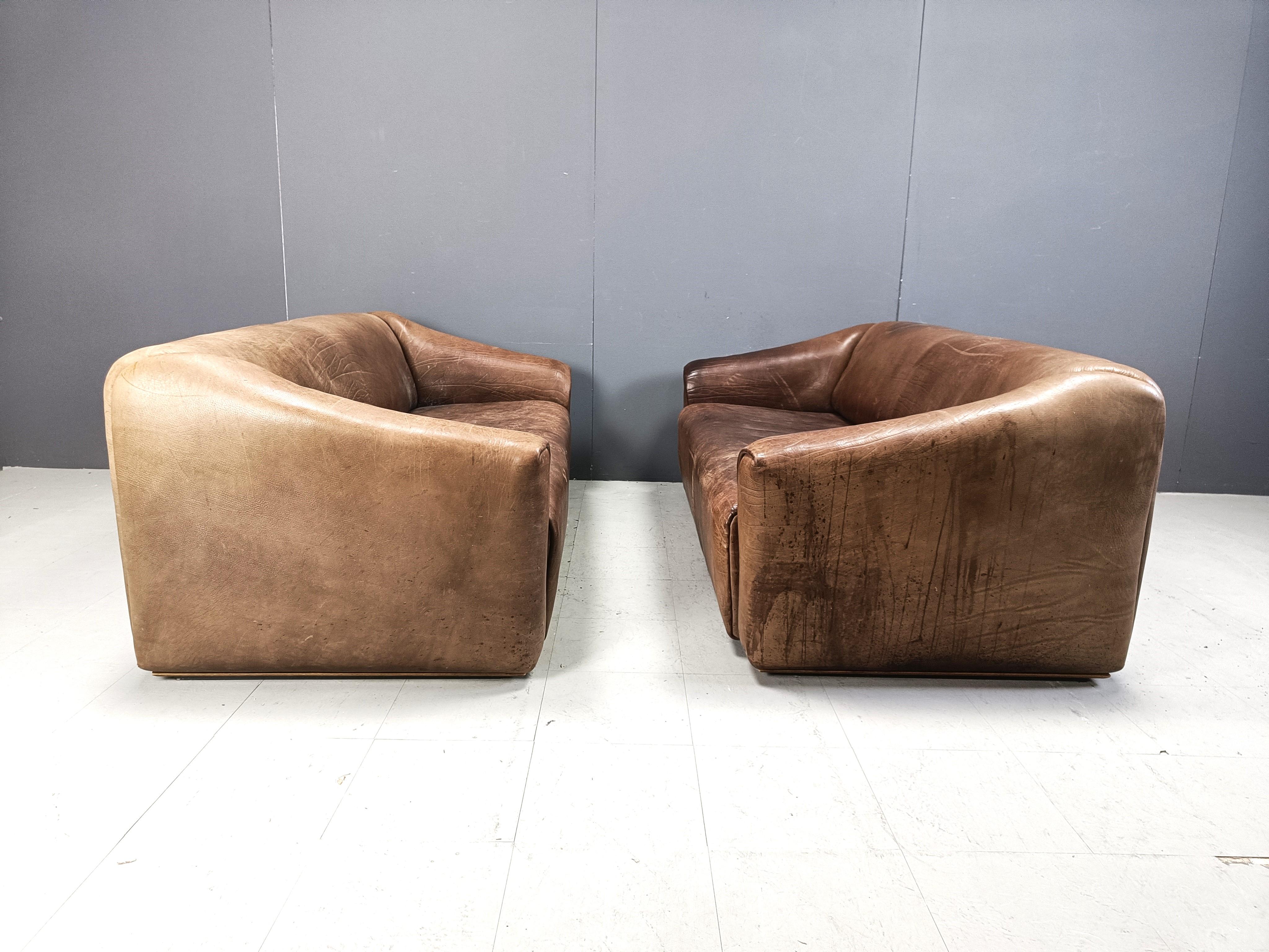 Leather Pair of vintage DS47 sofa by Desede, 1970s