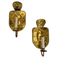 Pair of Vintage Dutch Gilt Sconces