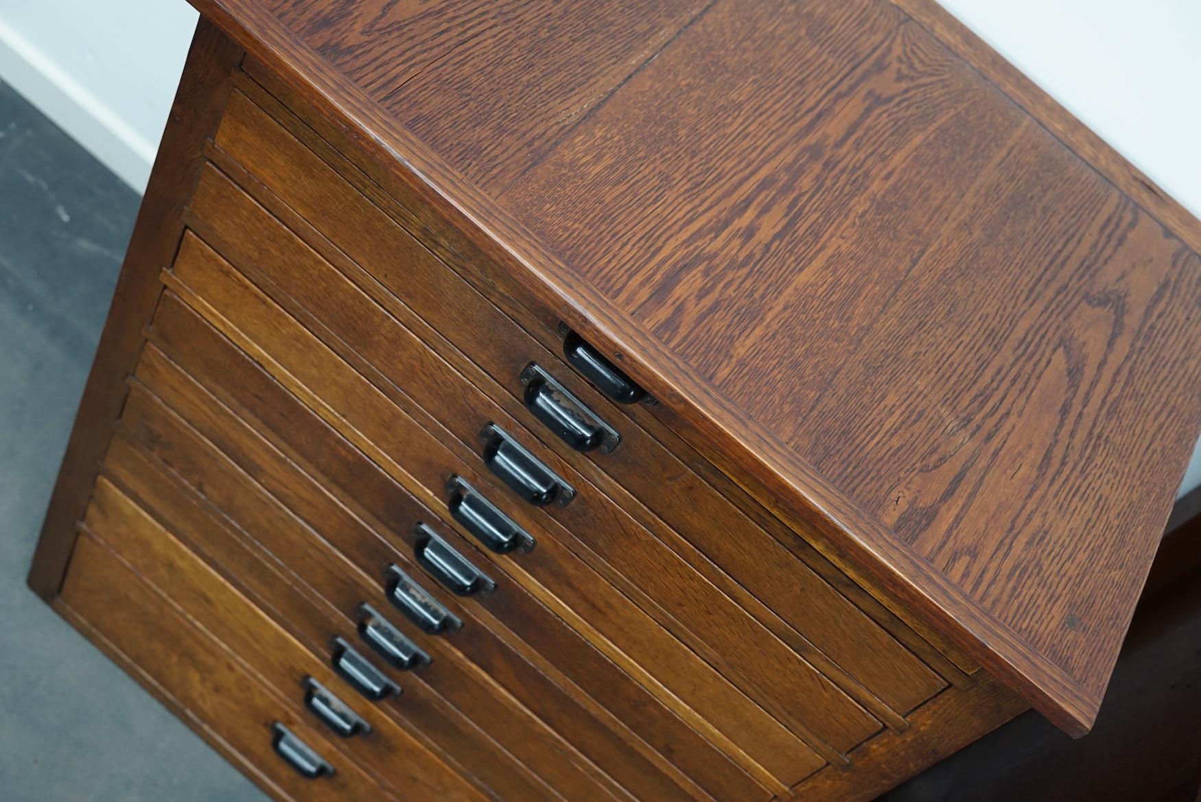 Pair of Vintage Dutch Oak Jewelers / Watchmakers Cabinets, circa 1930 6