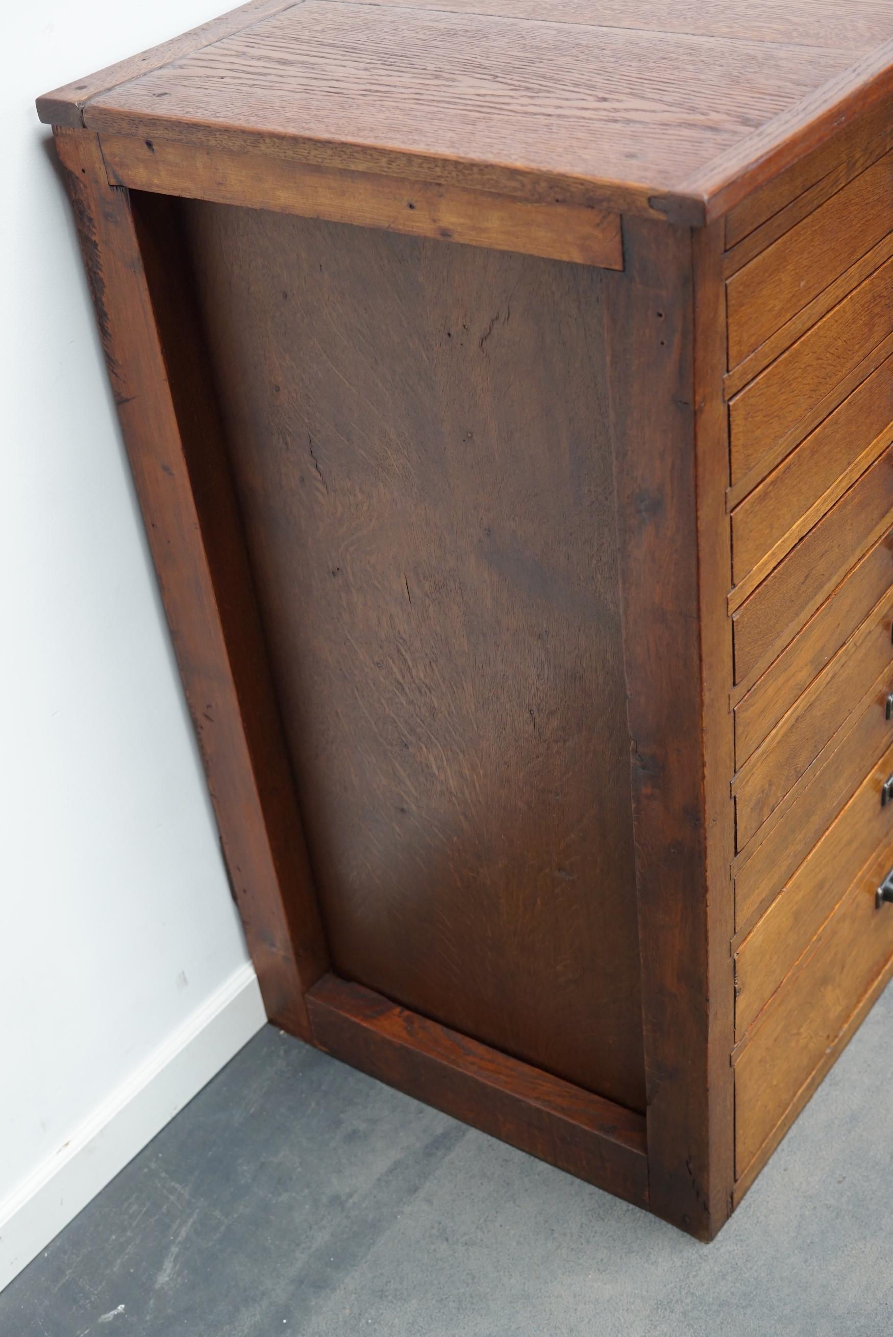 Mid-20th Century Pair of Vintage Dutch Oak Jewelers / Watchmakers Cabinets, circa 1930