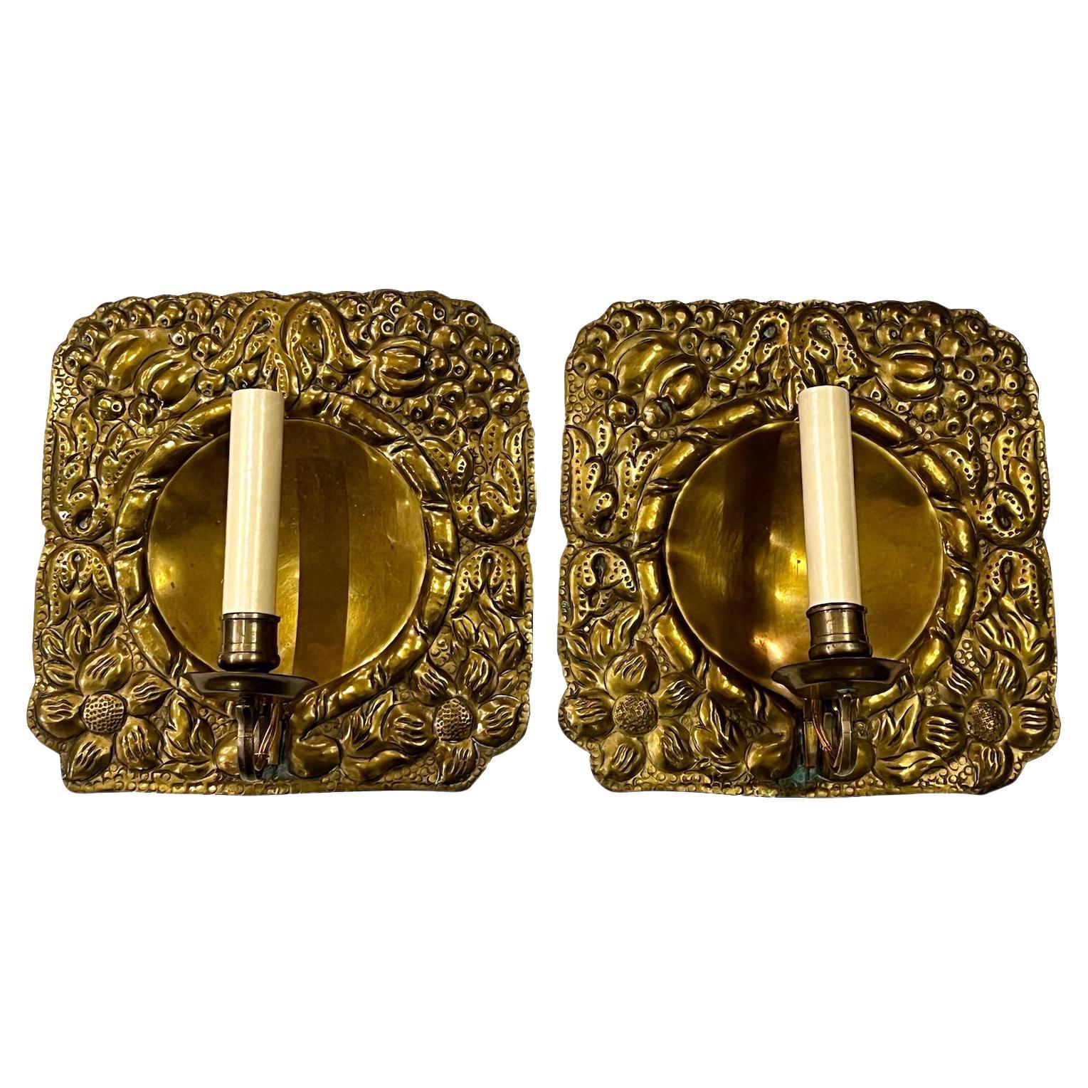 Pair of Vintage Dutch Sconces For Sale