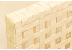 Pair of Vintage Ecru Parchment Skin Club Chairs