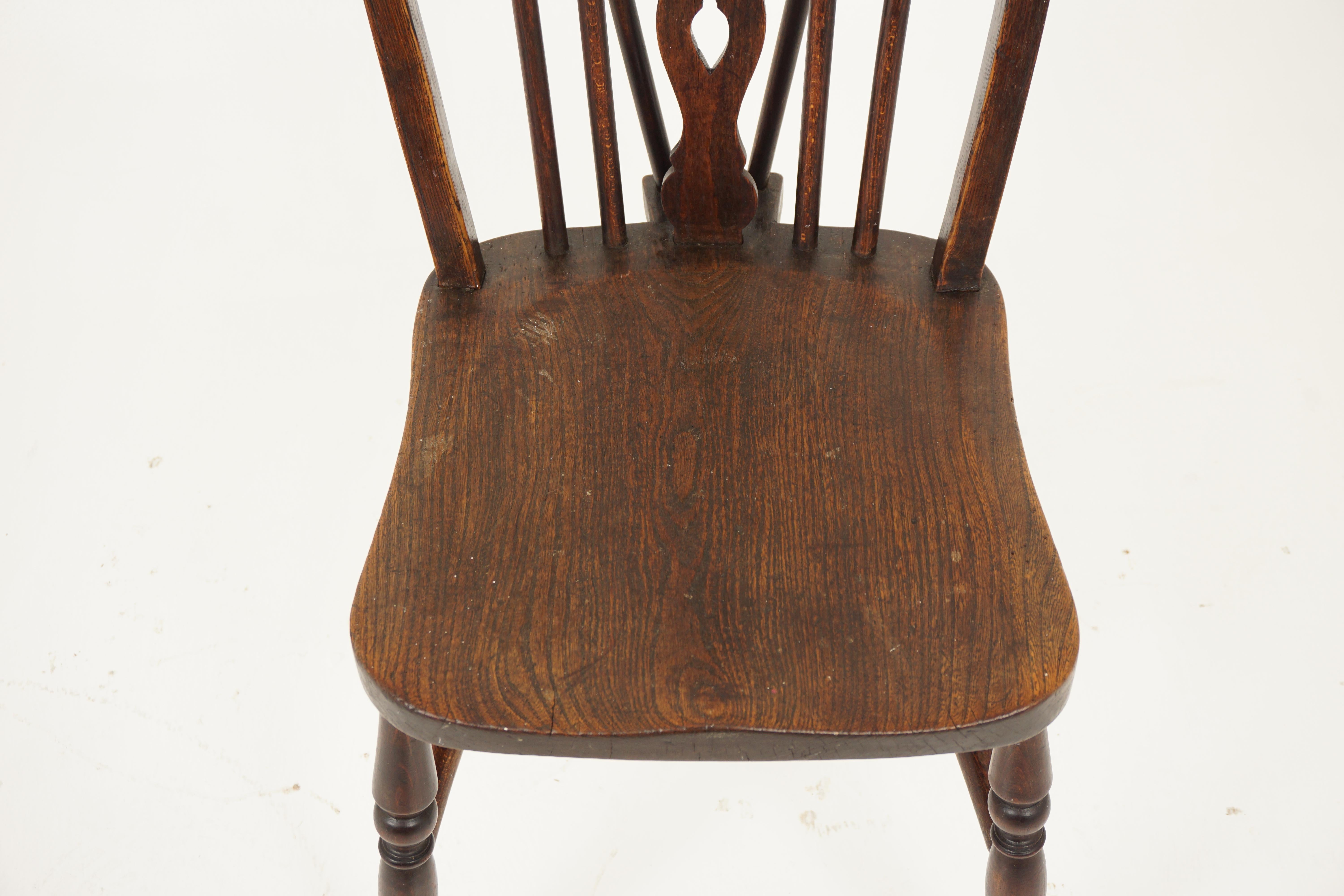 Hand-Crafted Pair Of Vintage Elm Wheelback Windsor Chairs, Scotland 1930, H1134