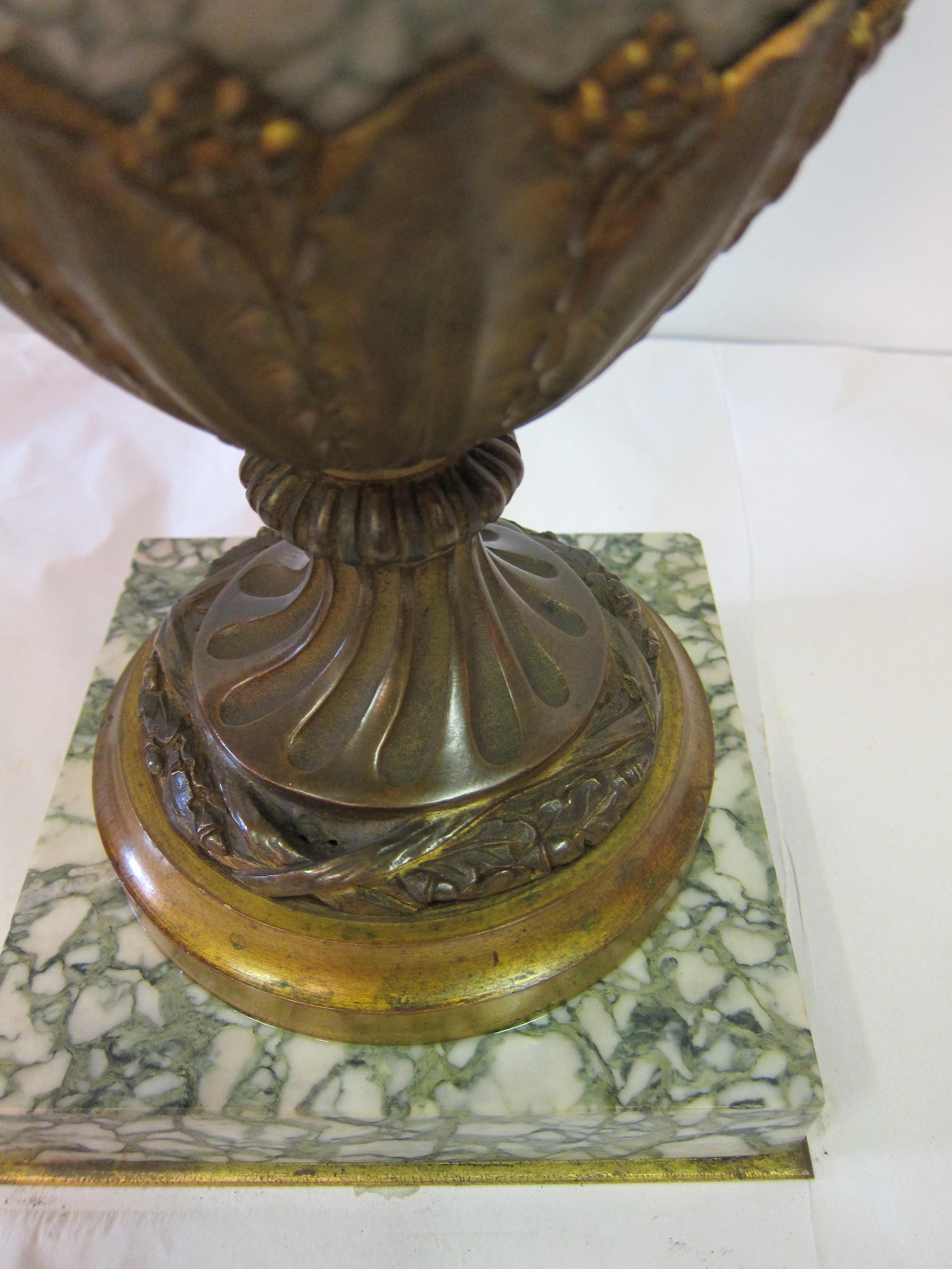 Bronze Pair of Vintage Empire & Ormolu Urns, circa 1860s