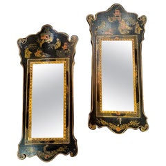Paar englische Vintage-Chinoiserie-Spiegel