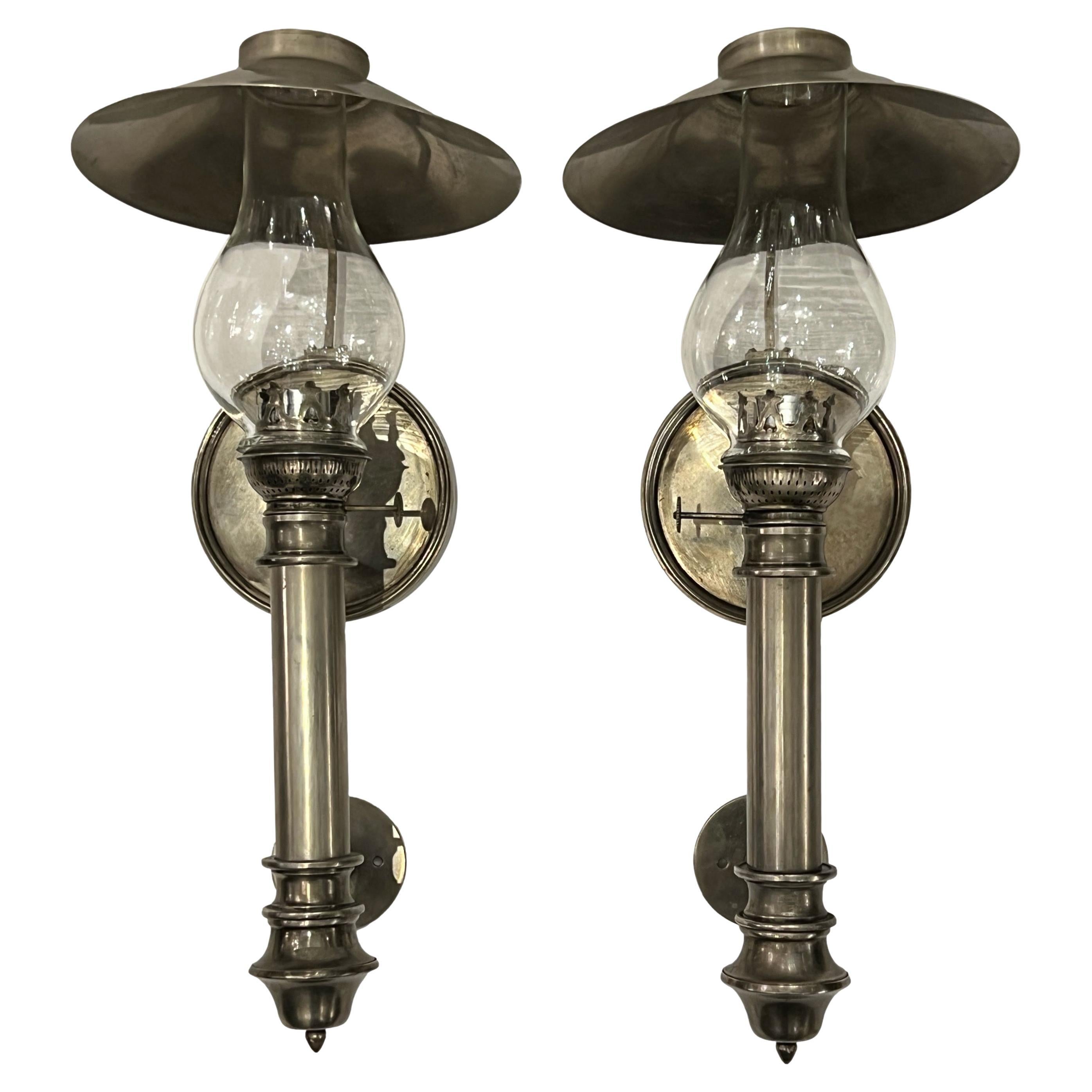 Pair of Vintage English Nautical Sconces For Sale