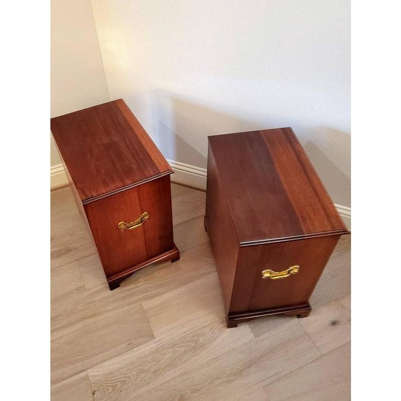 20th Century Pair of Vintage English Regency Campaign Style Chests