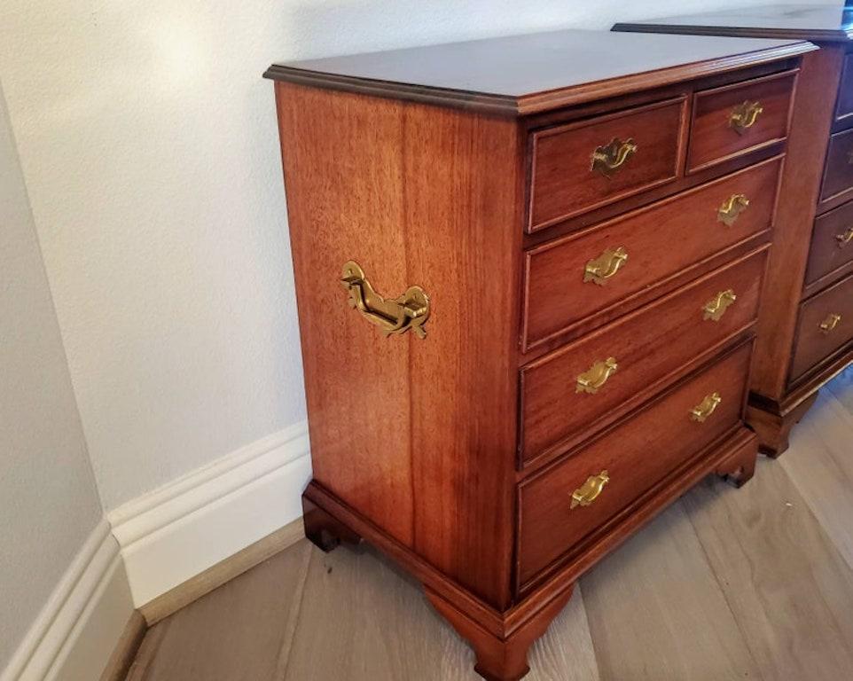 Pair of Vintage English Regency Campaign Style Chests 1