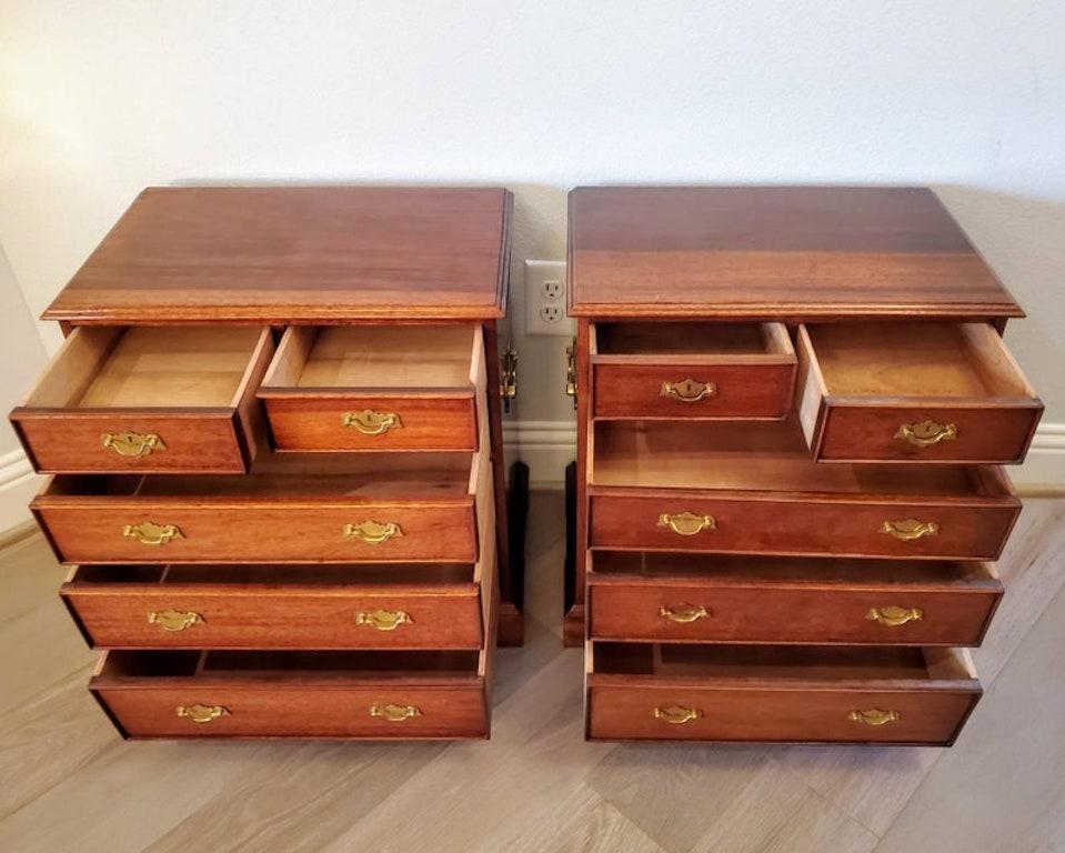 Pair of Vintage English Regency Campaign Style Chests 3