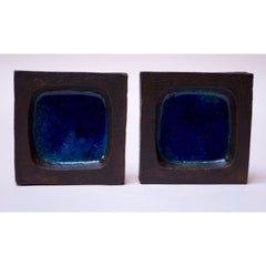 Pair of Vintage English Stoneware Slab Panels by Robin Welch