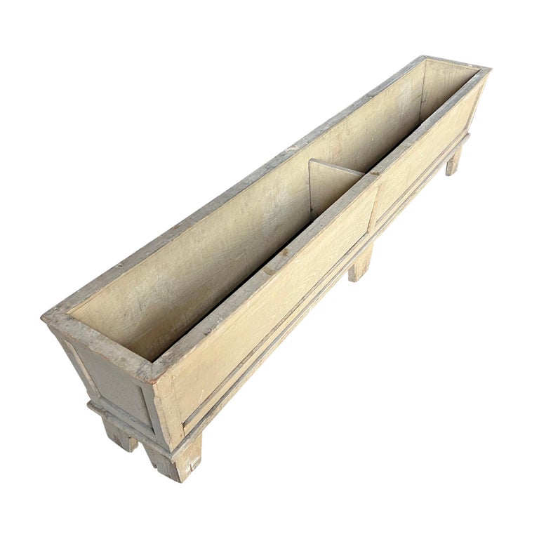 Pair of Vintage English Wood Planter Boxes For Sale at 1stDibs